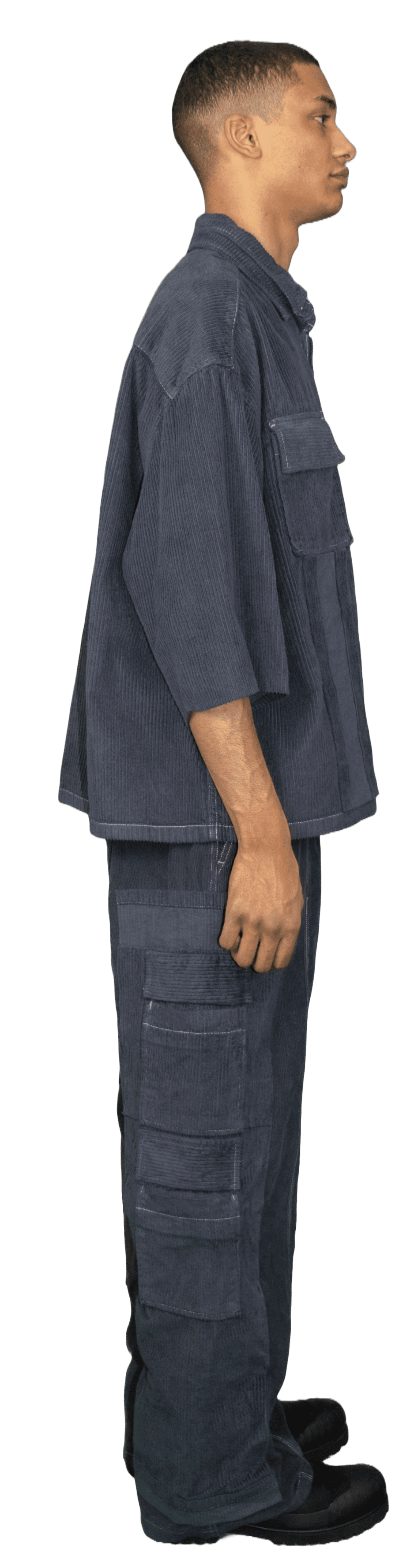 Cord cargo trousers in navy blue - BRUSSELS