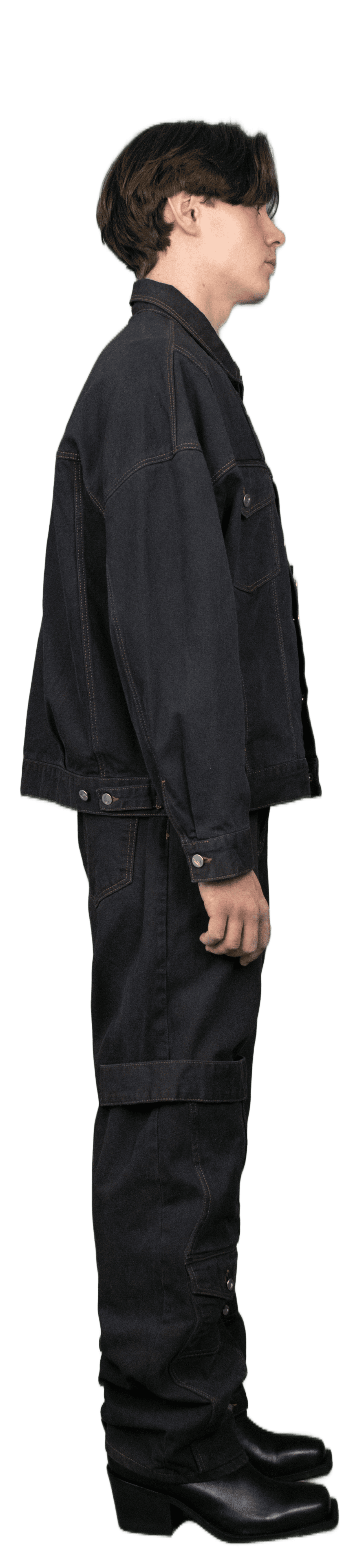 Jeans with strap element in anthracite - TOKYO