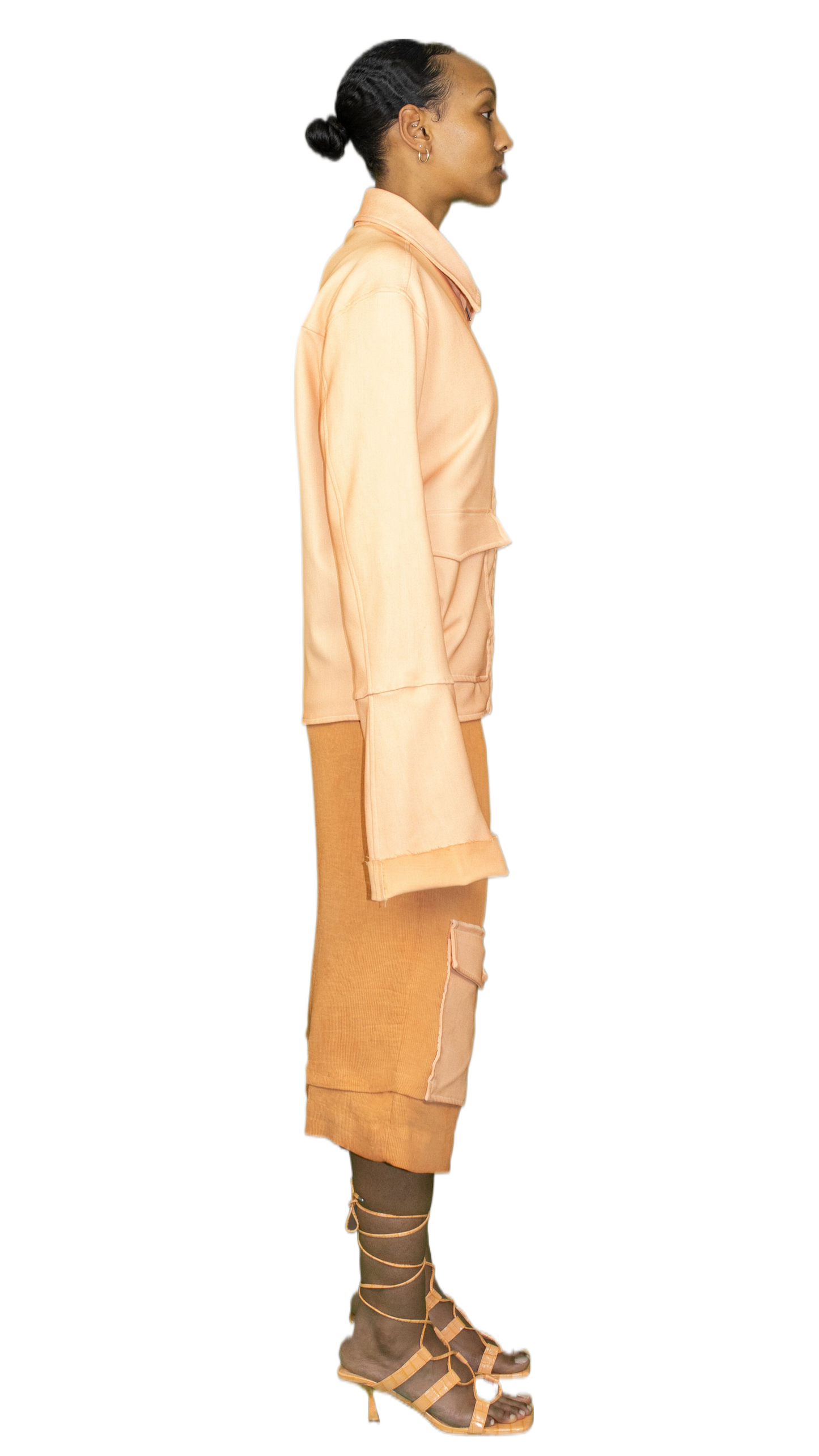 Long sleeved utility jacket in orange - IJMUIDEN