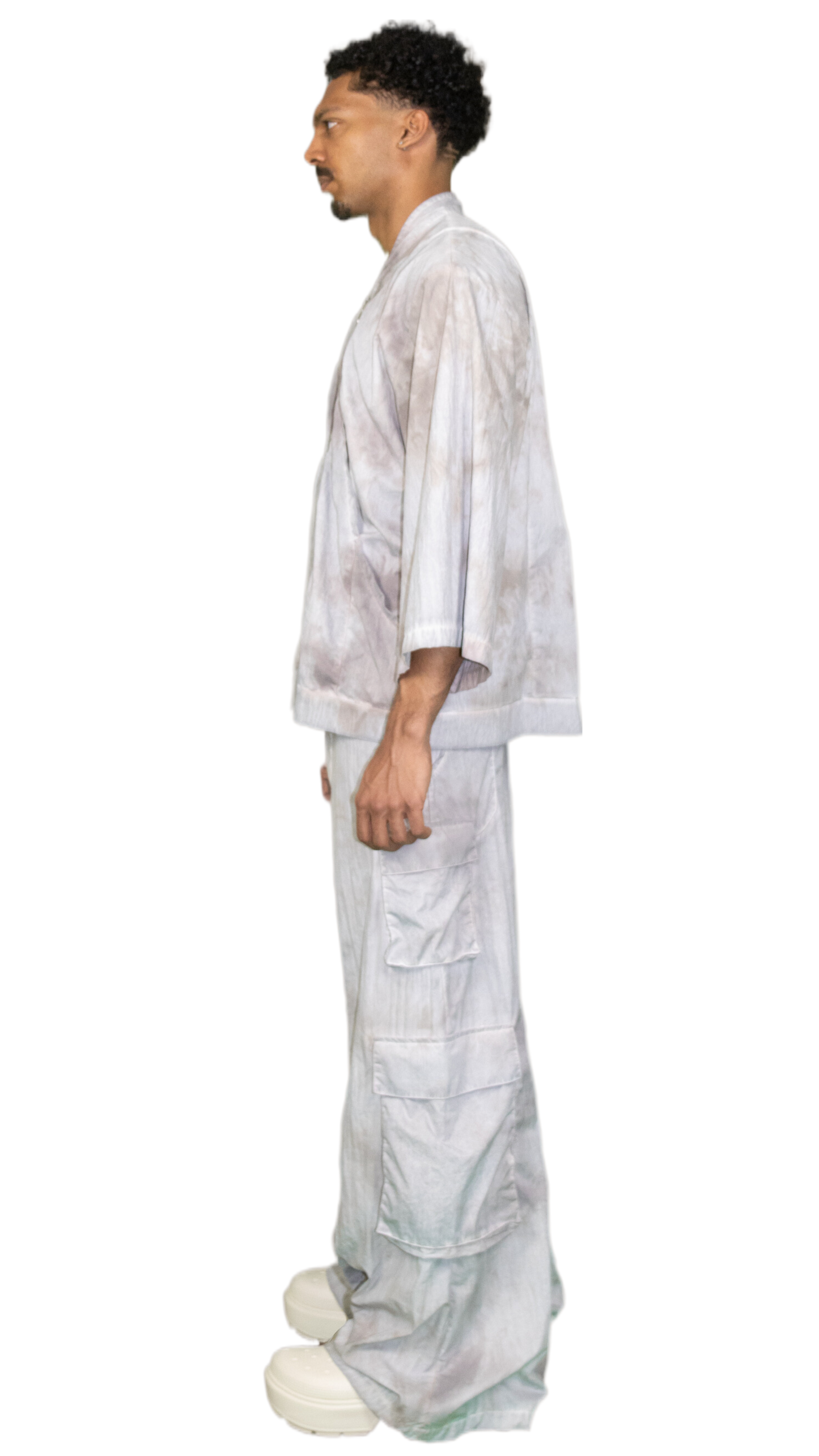 Oil washed track pants with wide legs - GUTLEUT