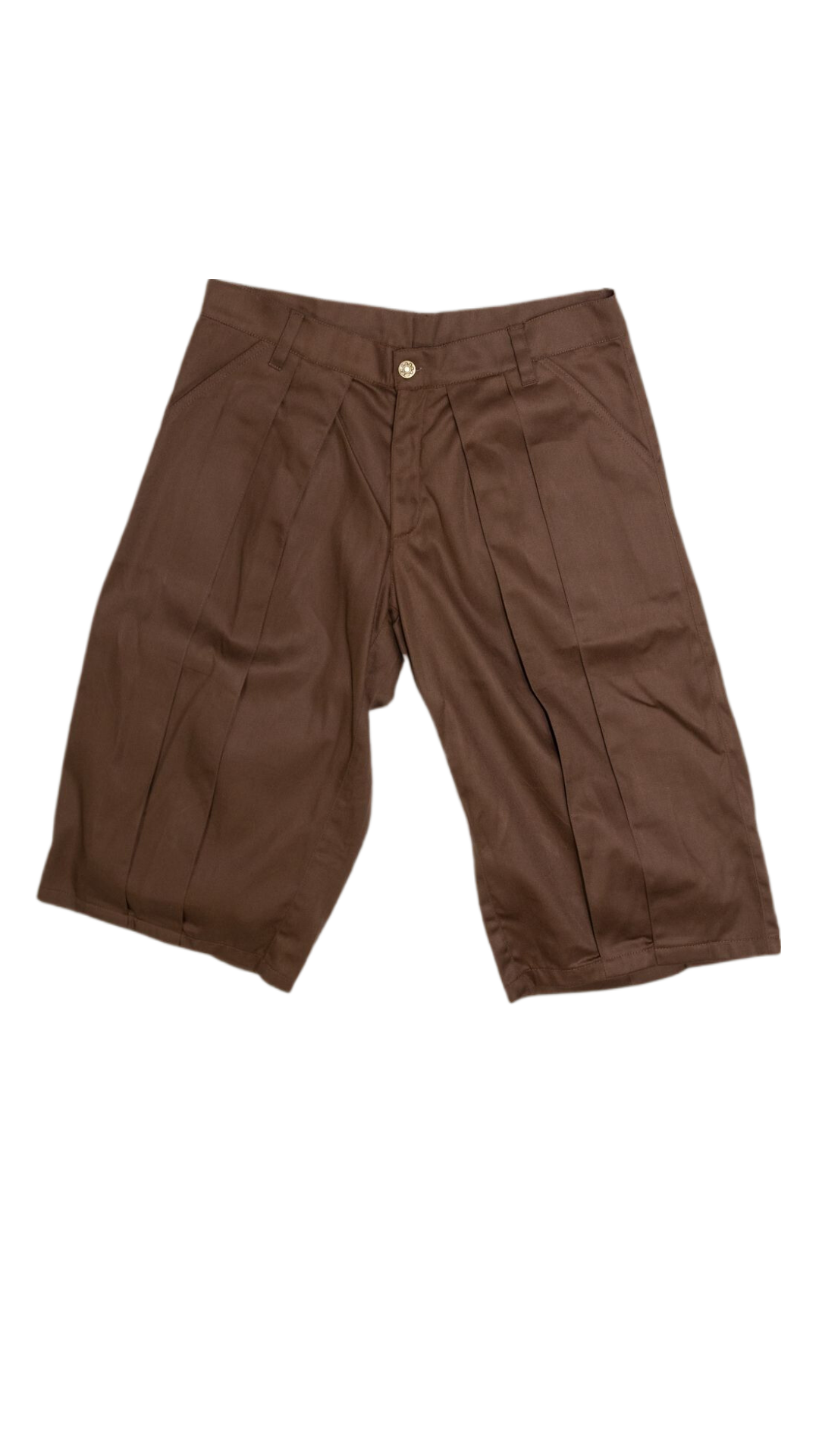Pleated 3/4 shorts in brown - BOCKENHEIM