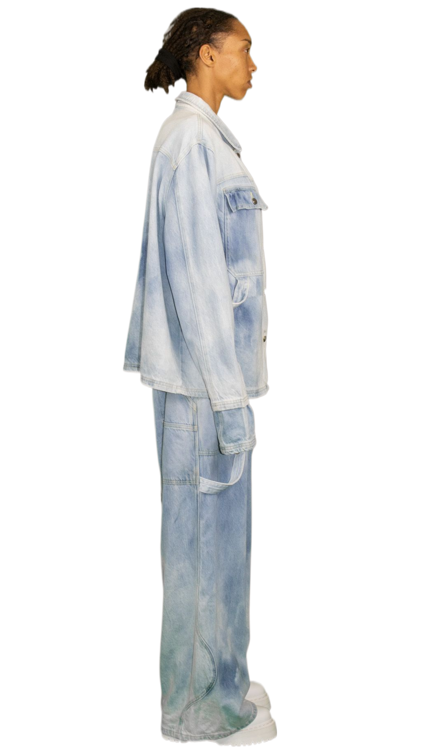 Utility denim jacket in washed light blue - HOWTH