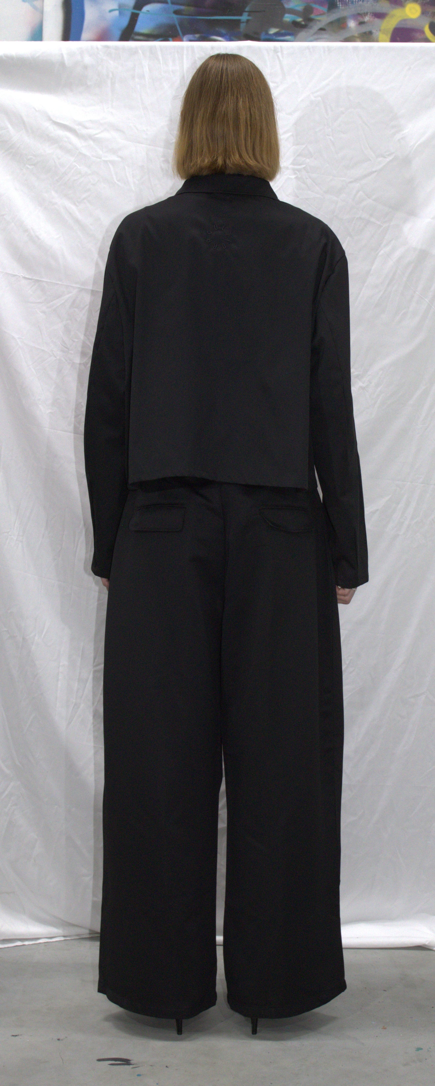 Boxy harrington jacket in black - TARAS