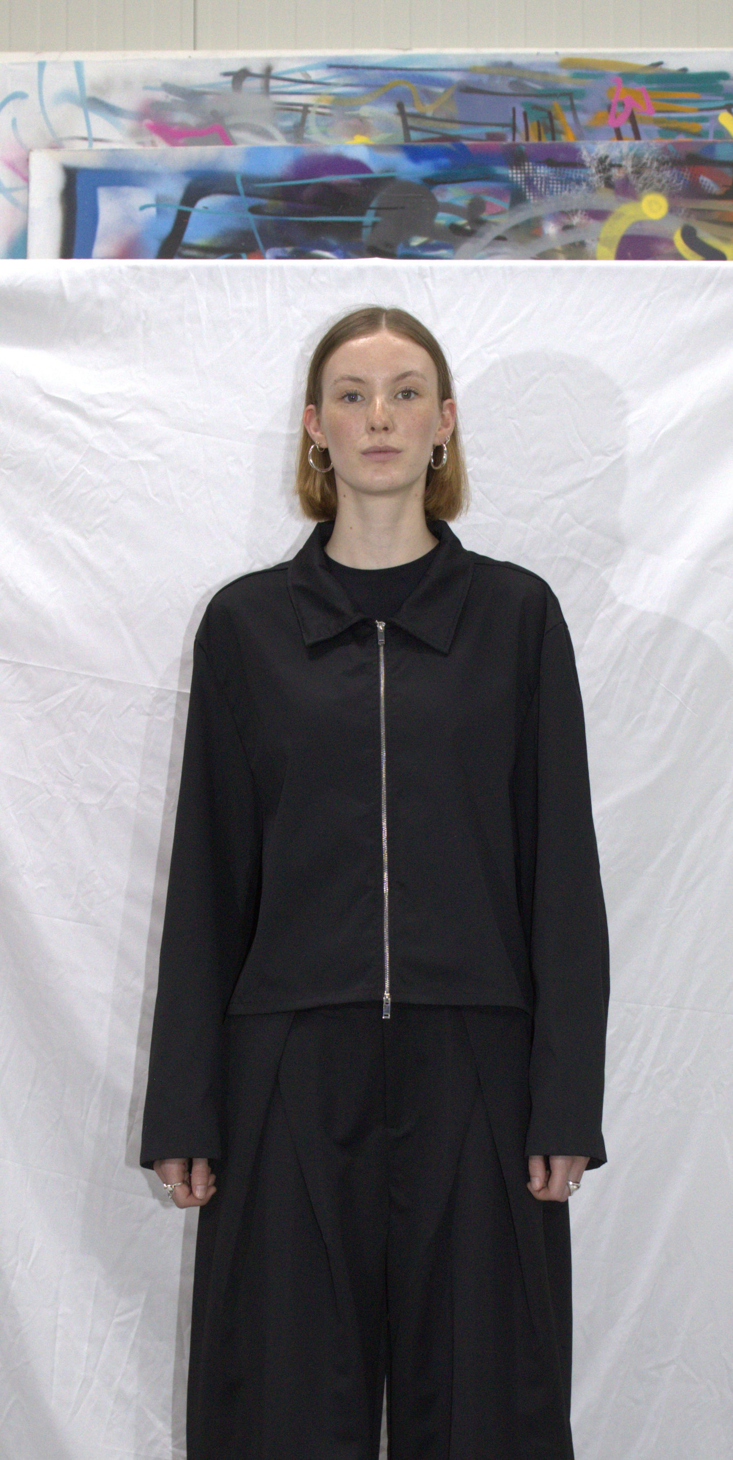 Boxy harrington jacket in black - TARAS