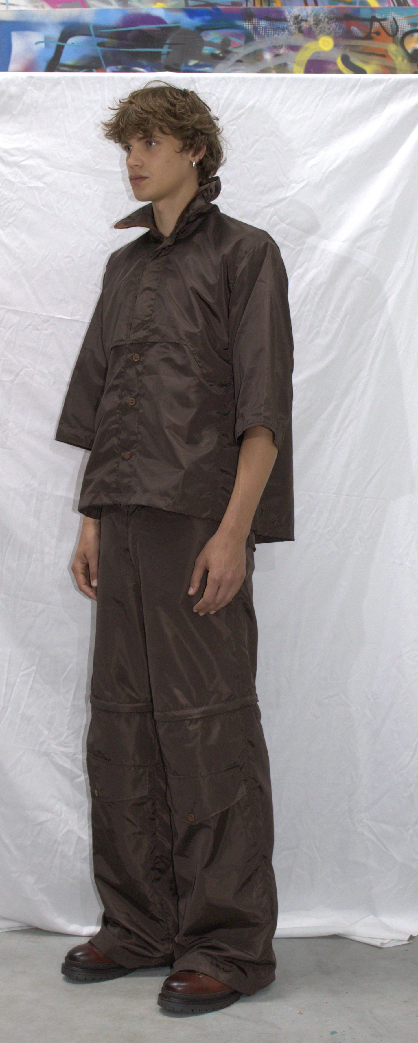Convertible zip cargo pants in brown - RUDNY