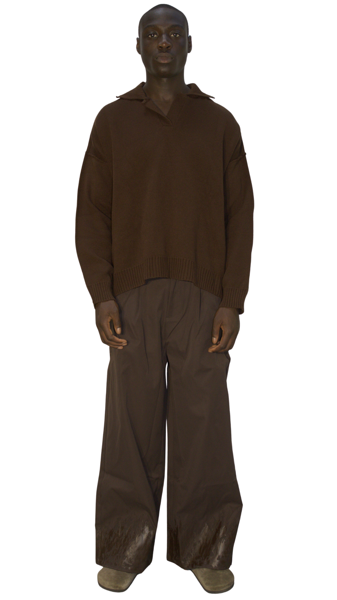 Field-treated wide chino in light brown - AKTOBE