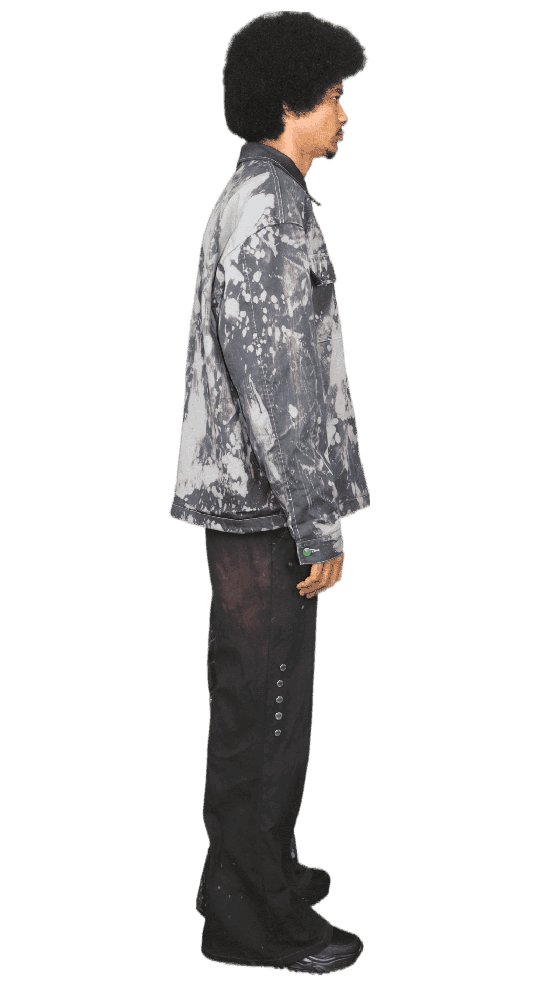Acid washed flare trousers in black - FRANKFURT