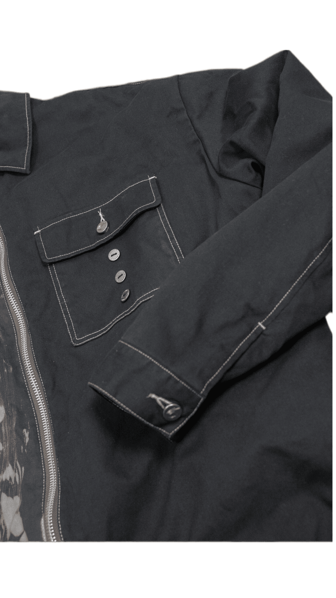Acid washed harrington jacket in black - FRANKFURT