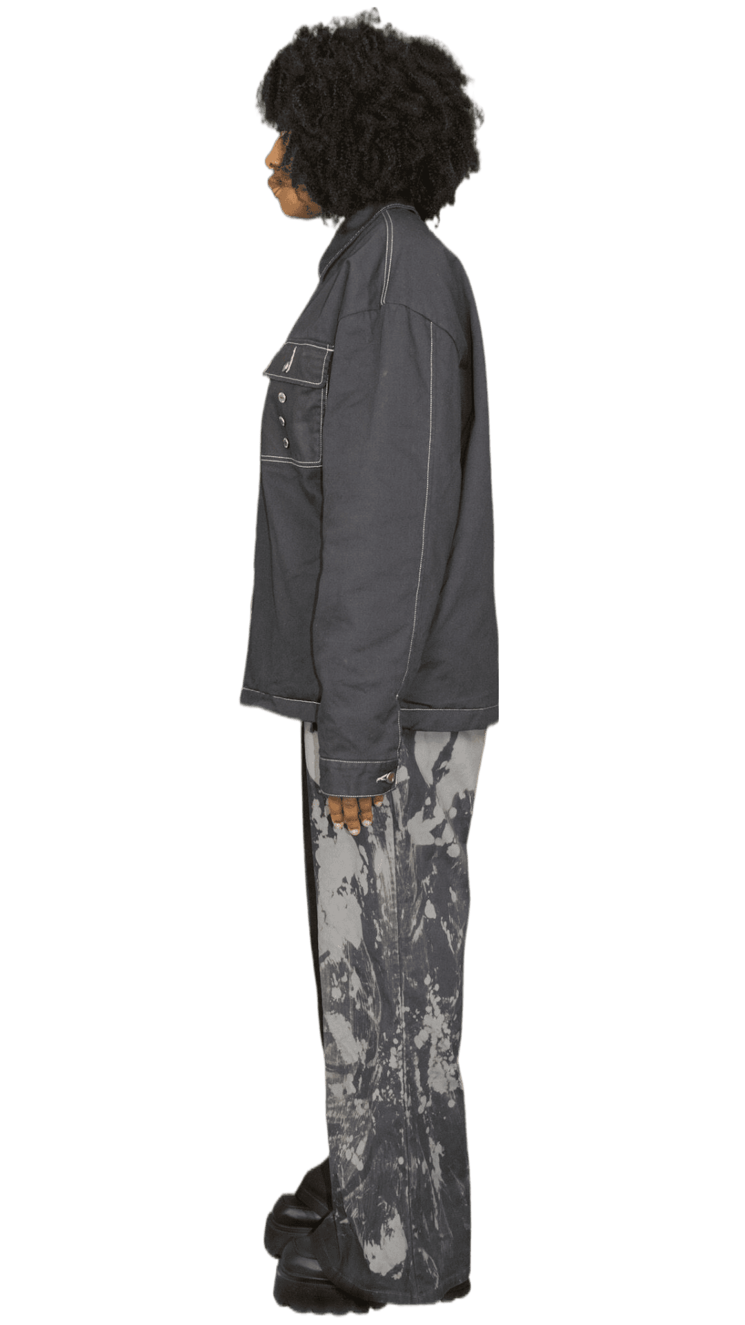 Acid washed harrington jacket in black - FRANKFURT