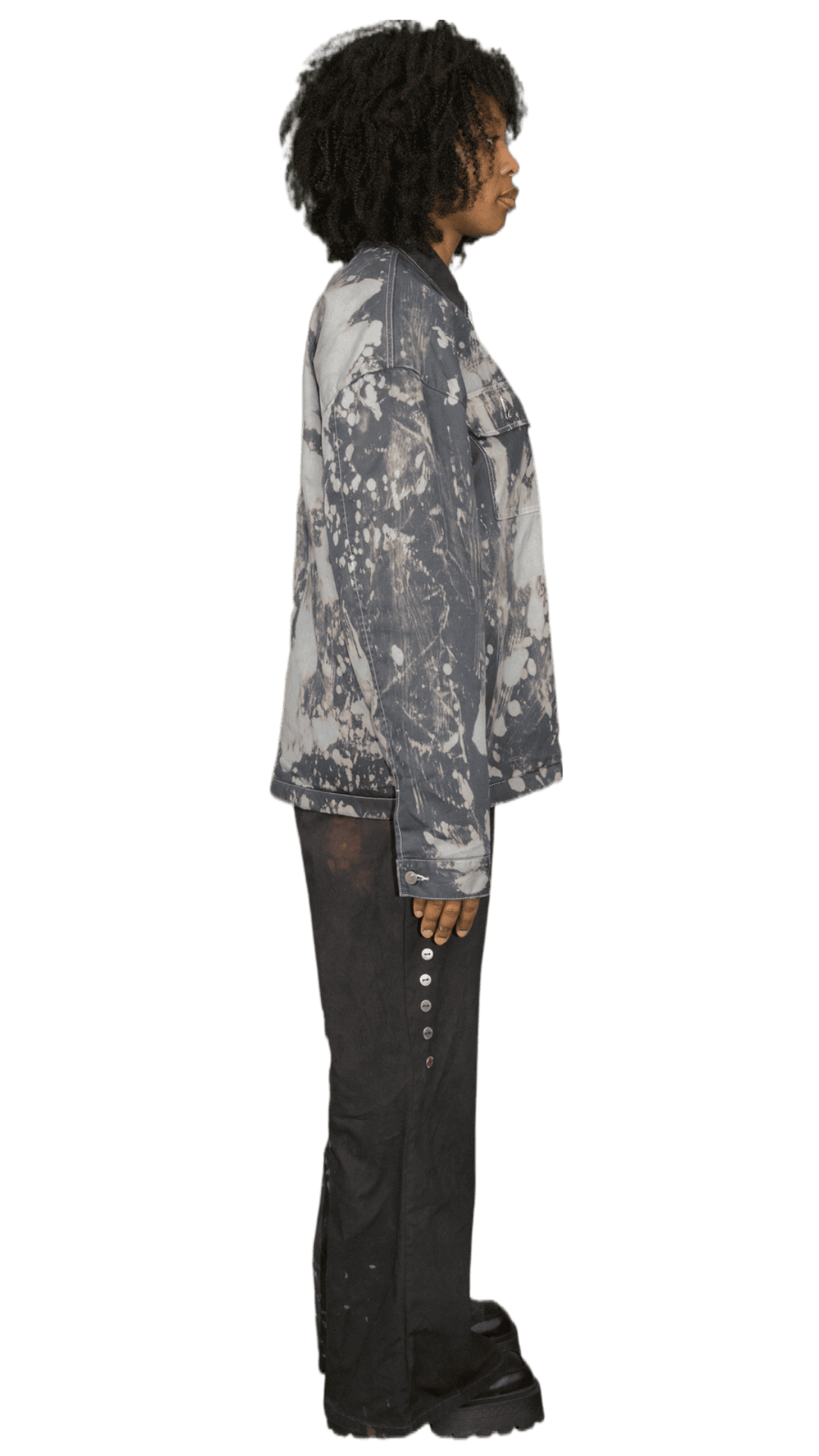 Acid washed harrington jacket in black - FRANKFURT