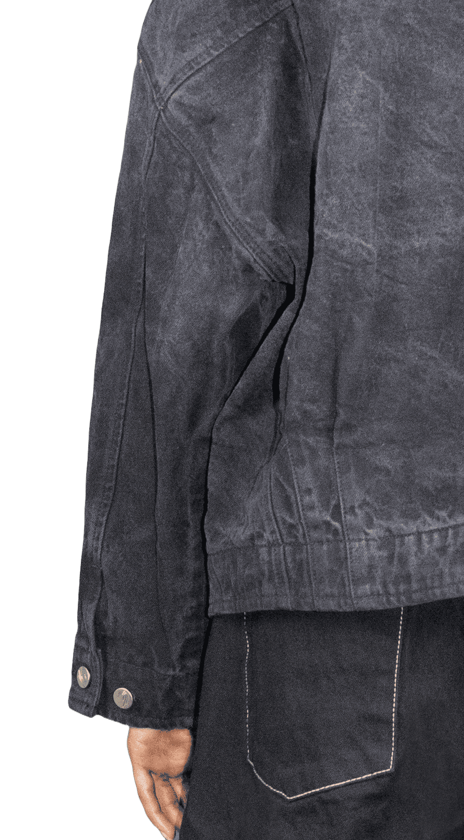 Big pocket denim jacket in washed dark blue - ALMATY