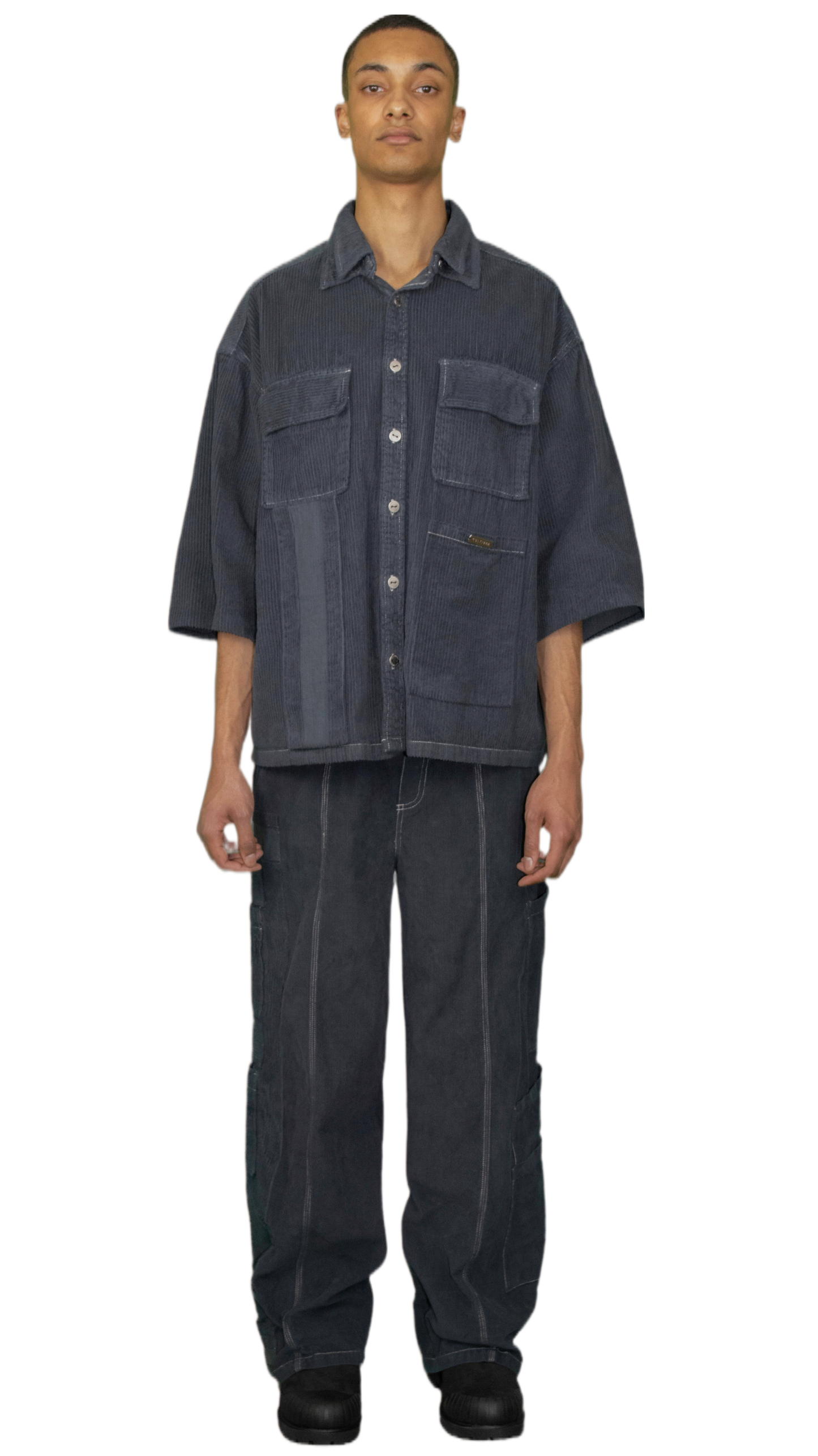 Cord cargo trousers in navy blue - BRUSSELS