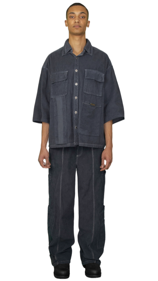Cord cargo trousers in navy blue - BRUSSELS