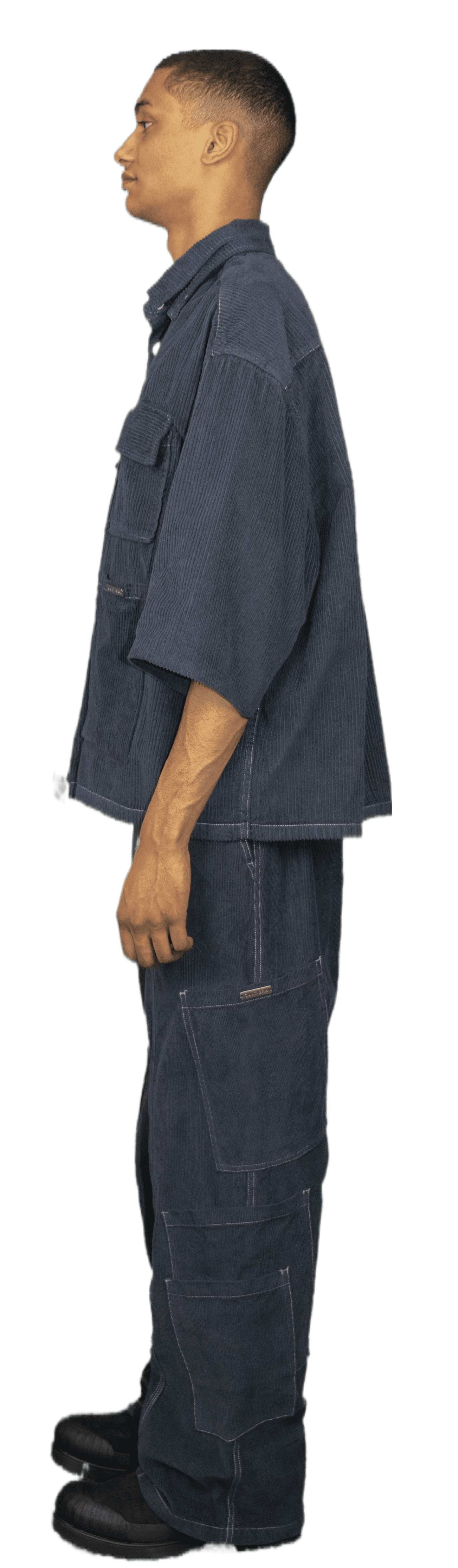 Cord cargo trousers in navy blue - BRUSSELS