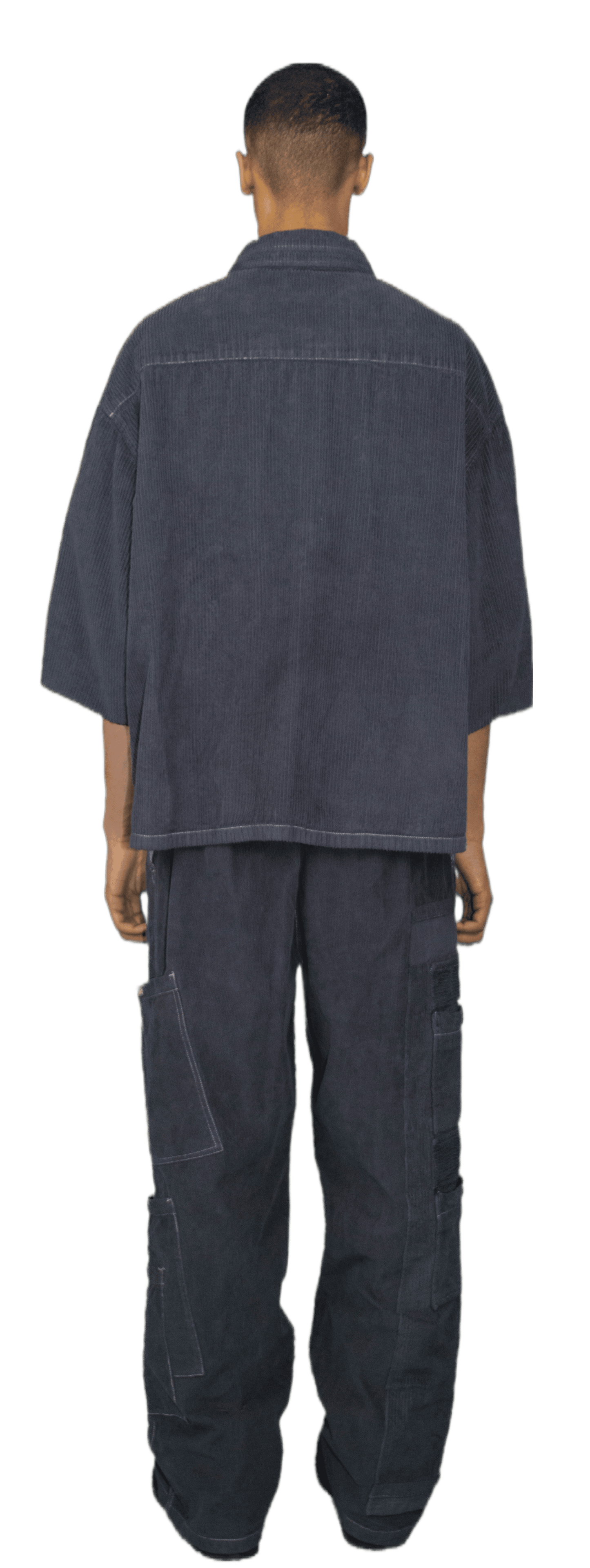 Cord cargo trousers in navy blue - BRUSSELS