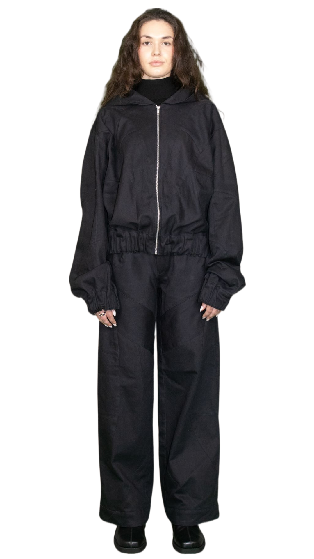 Cropped hoodie Jacket in black - HESSE