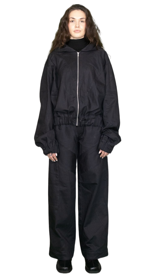 Cropped hoodie Jacket in black - HESSE