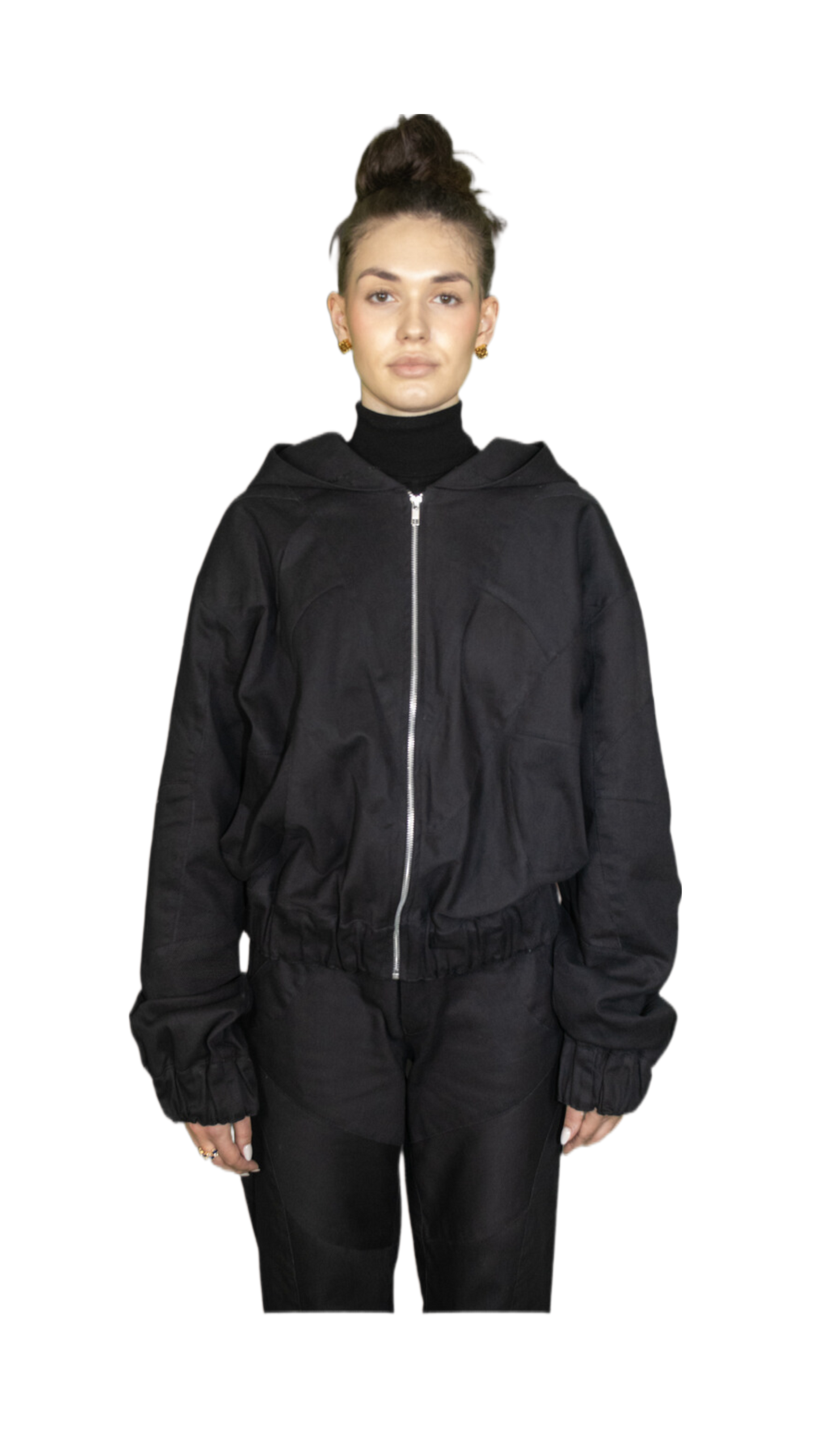 Cropped hoodie Jacket in black - HESSE