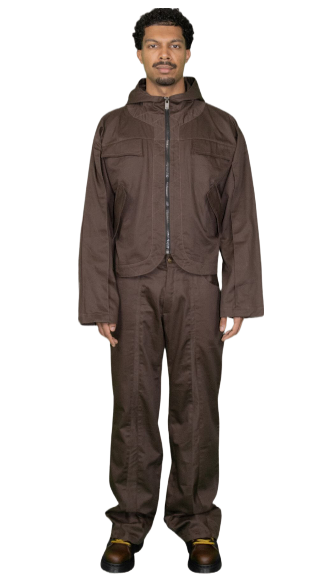 Exposed seam pants in dark brown - STOCKHOLM