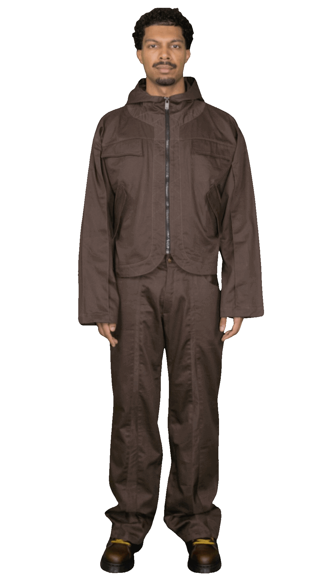 Exposed seam pants in dark brown - STOCKHOLM