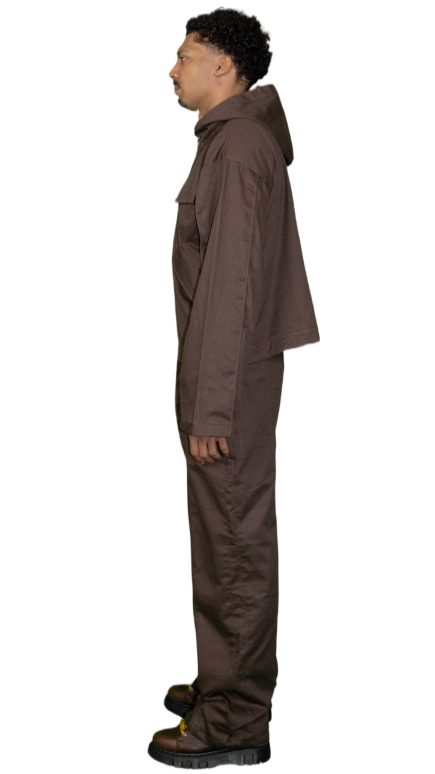 Exposed seam pants in dark brown - STOCKHOLM