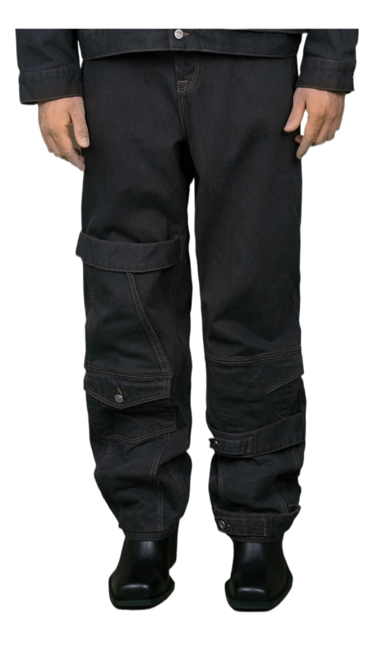 Jeans with strap element in anthracite - TOKYO