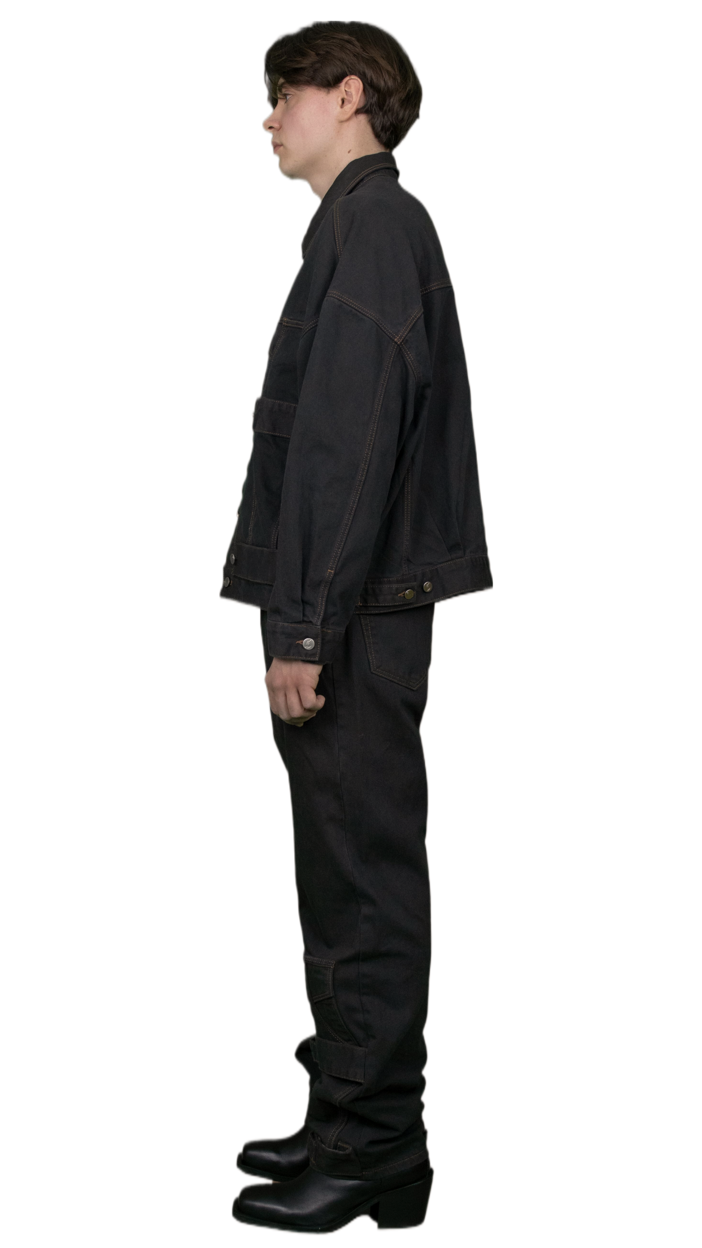 Jeans with strap element in anthracite - TOKYO