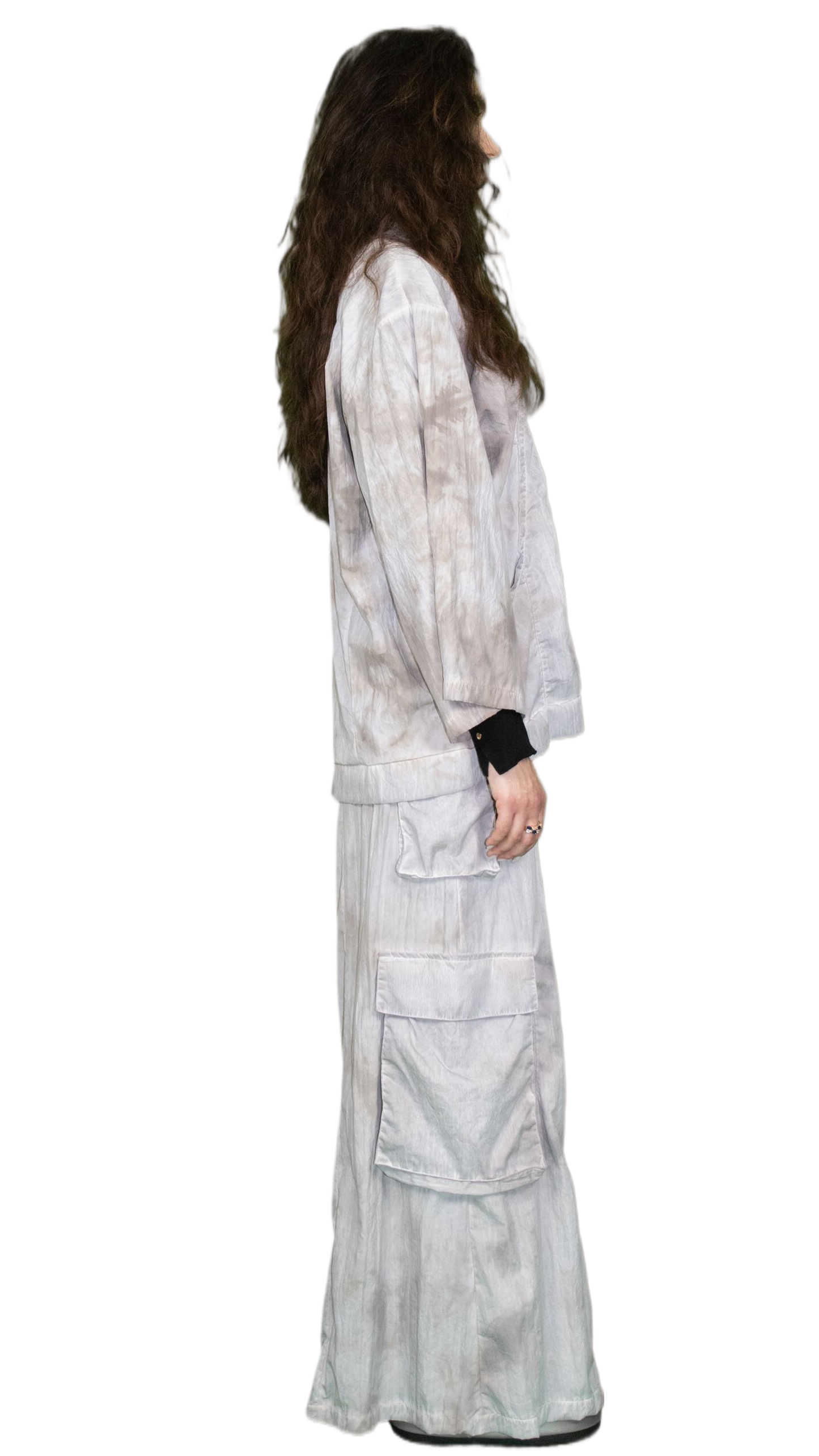 Oil washed track jacket with 3/4 sleeves - GUTLEUT