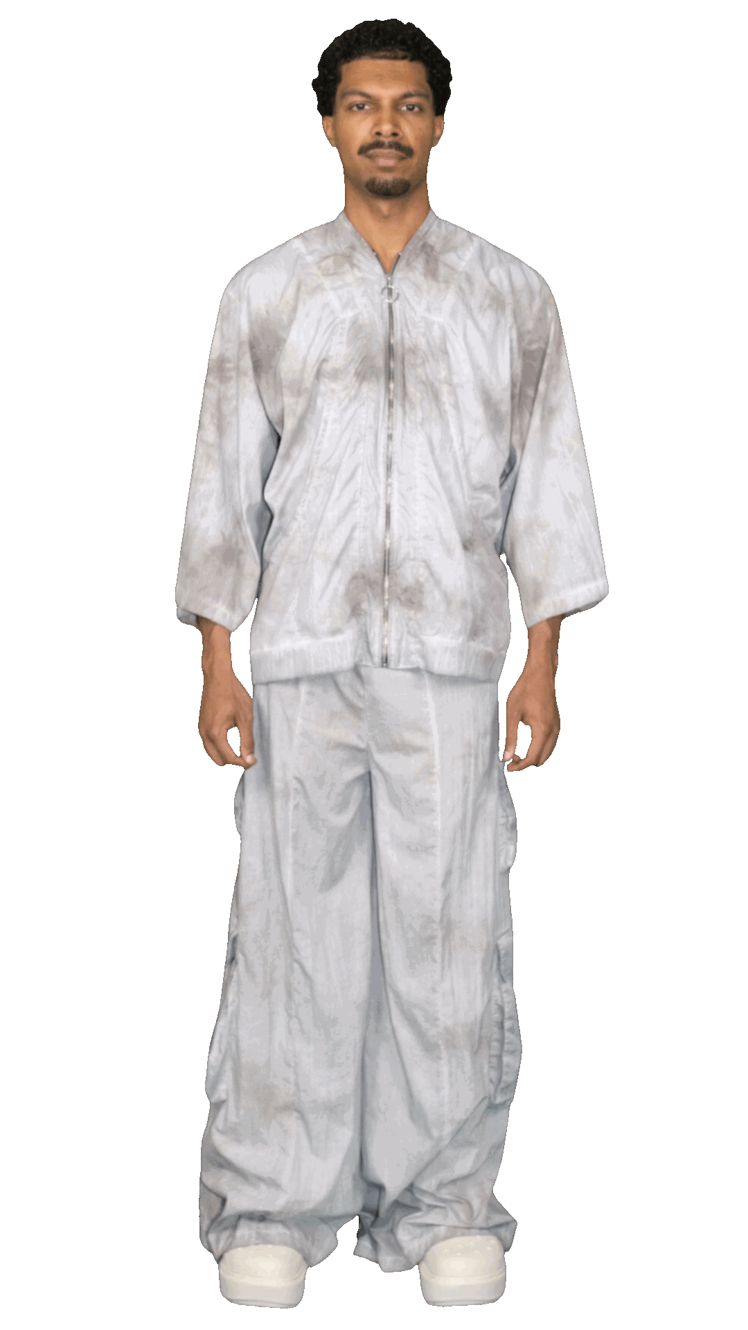 Oil washed track pants with wide legs - GUTLEUT