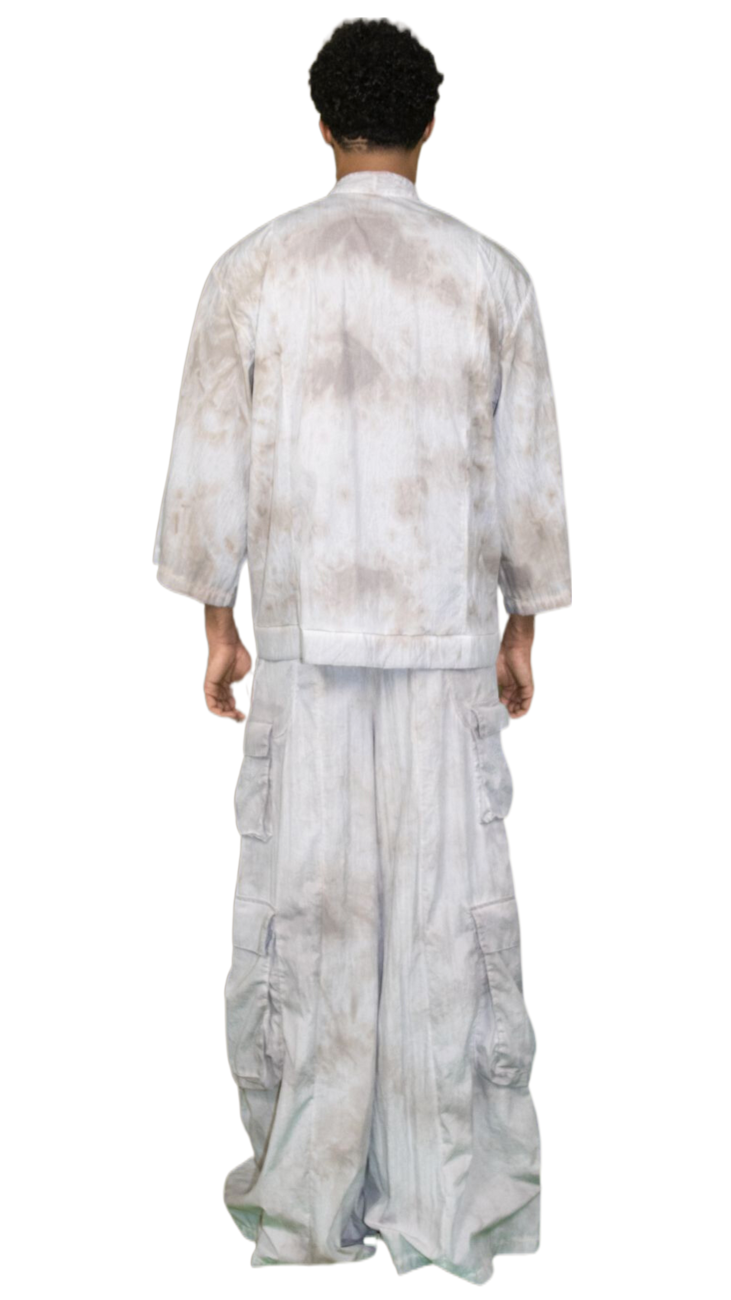 Oil washed track pants with wide legs - GUTLEUT