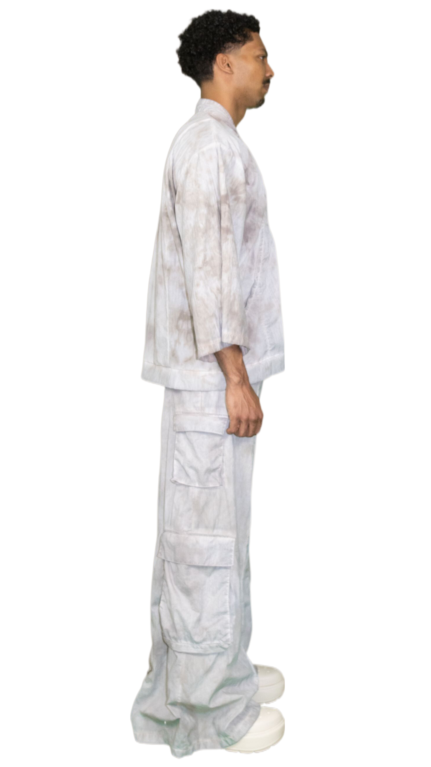 Oil washed track pants with wide legs - GUTLEUT