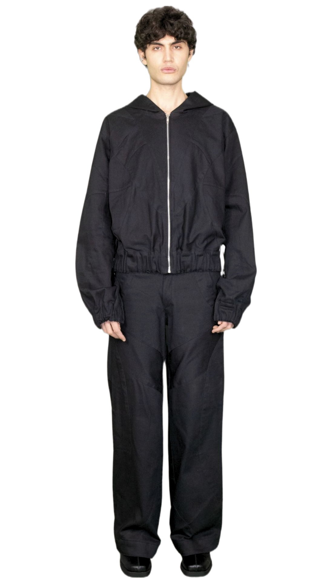 Panelled straight leg pants in black - HESSE