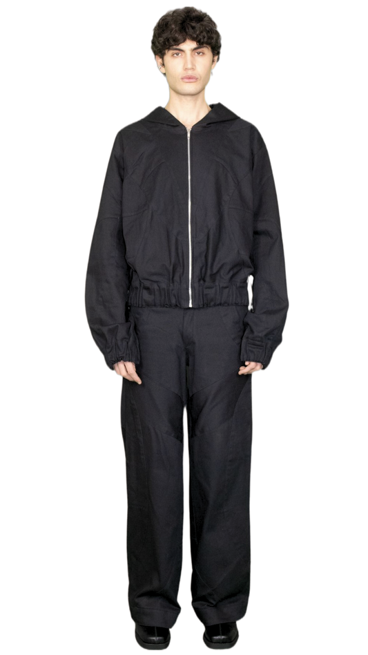 Panelled straight leg pants in black - HESSE
