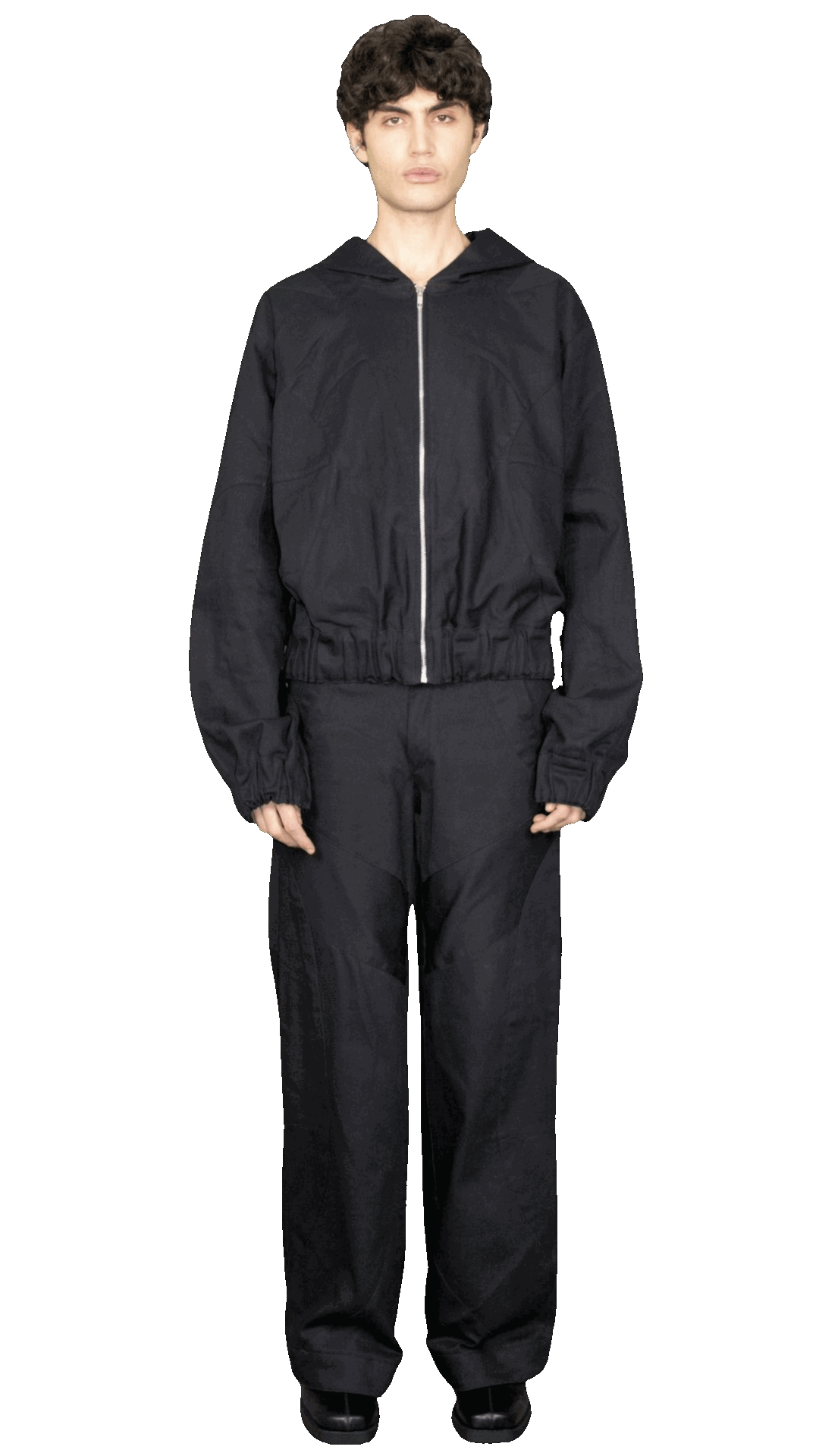 Panelled straight leg pants in black - HESSE