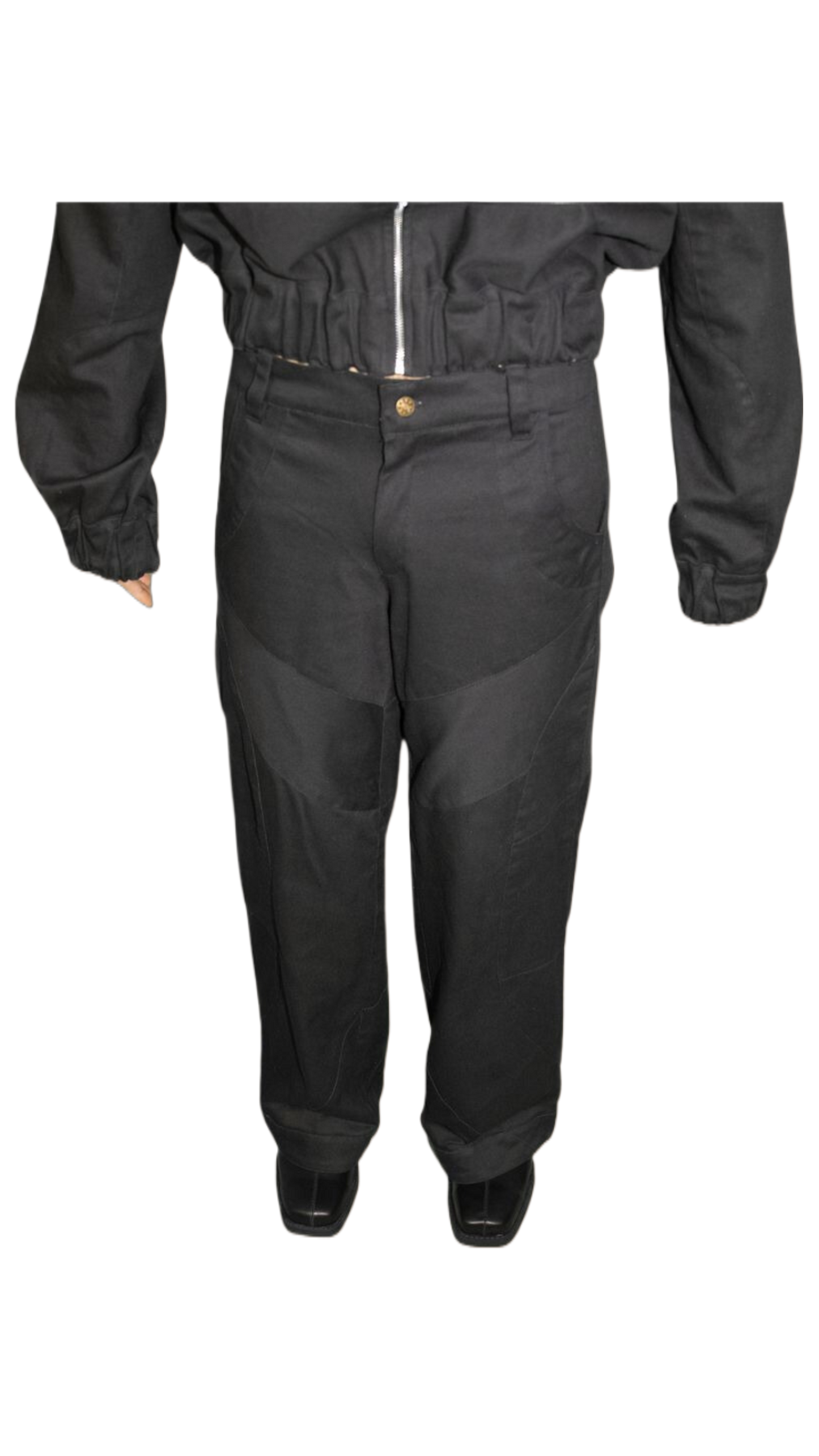 Panelled straight leg pants in black - HESSE