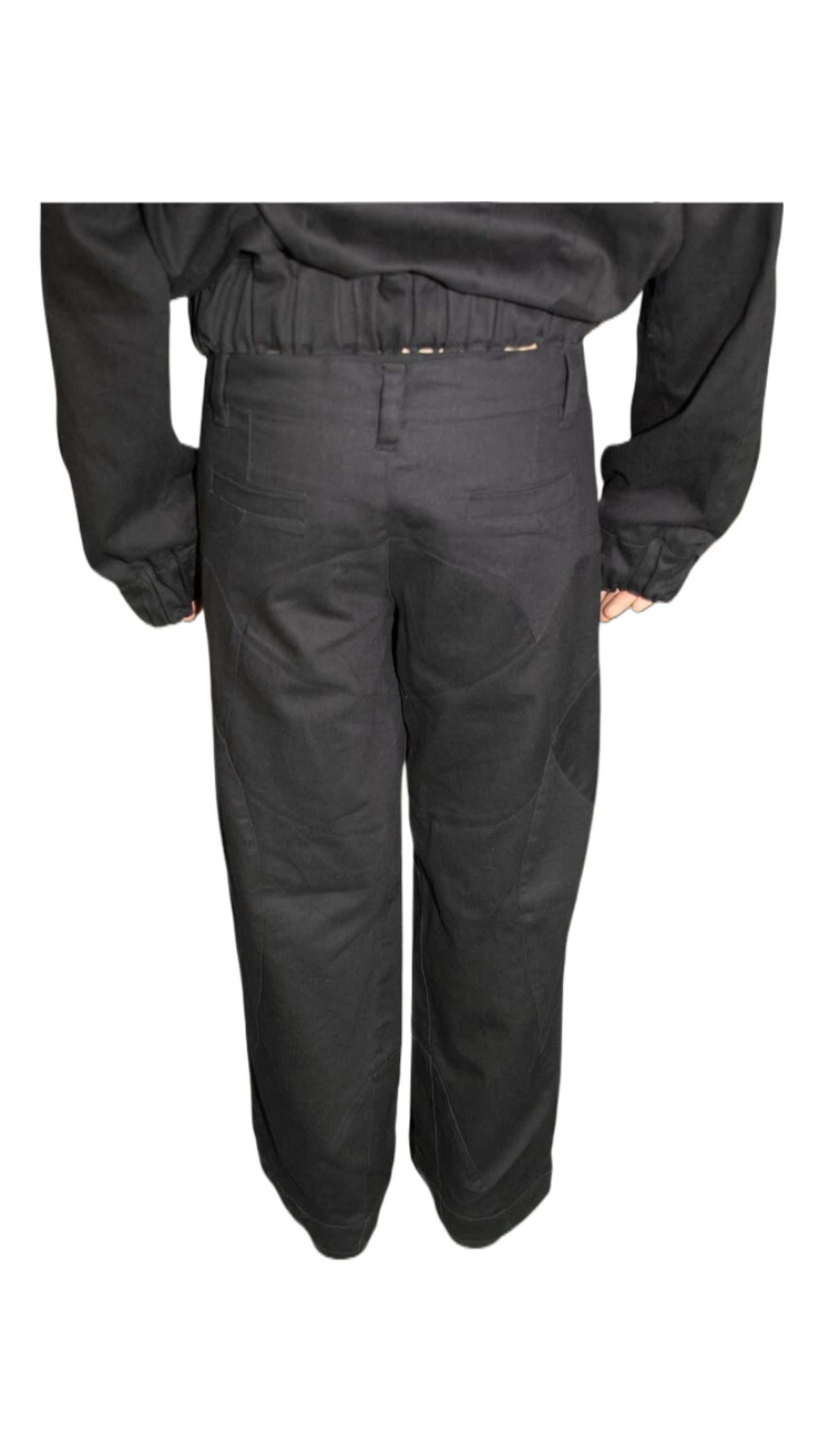 Panelled straight leg pants in black - HESSE