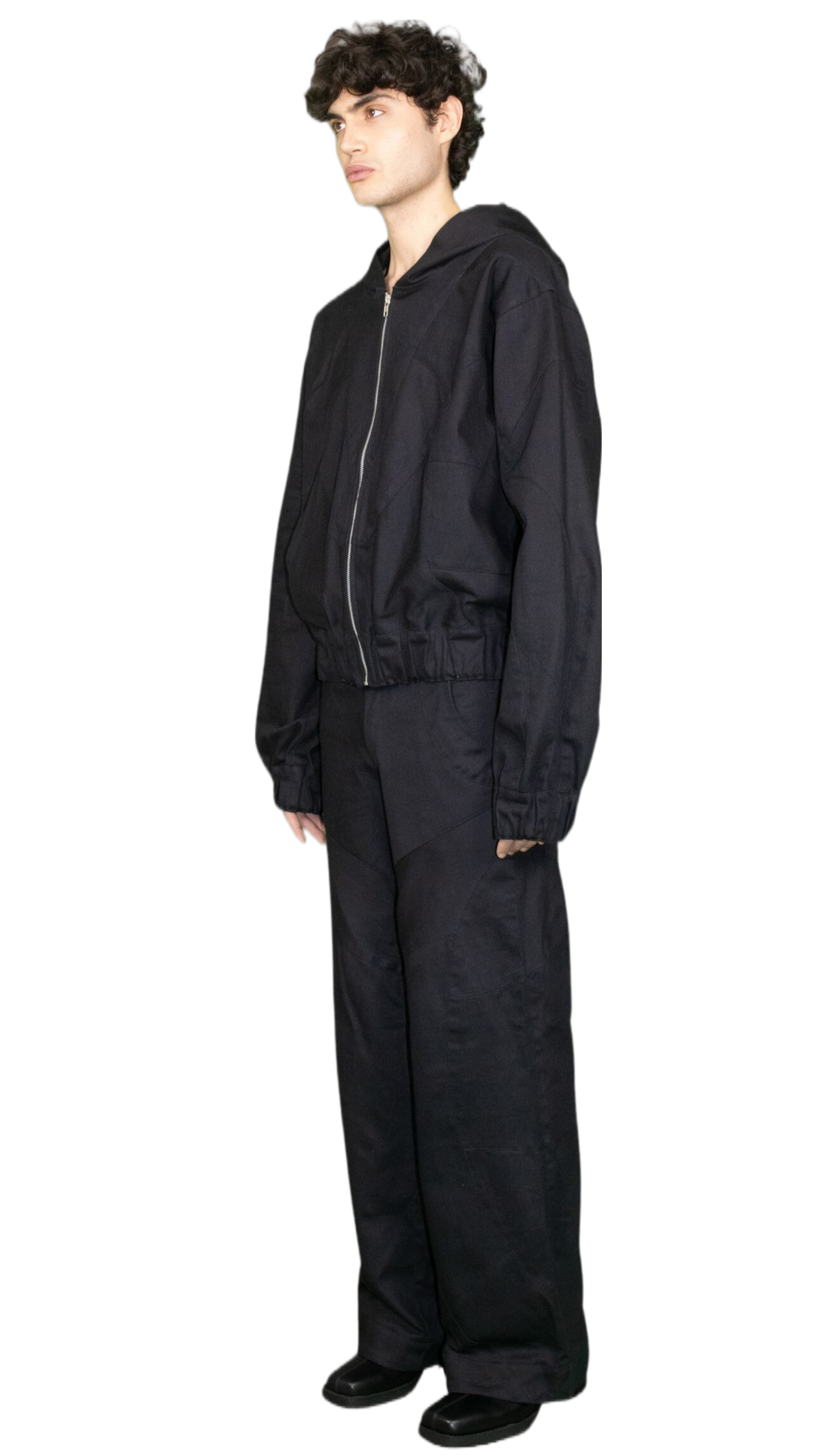 Panelled straight leg pants in black - HESSE