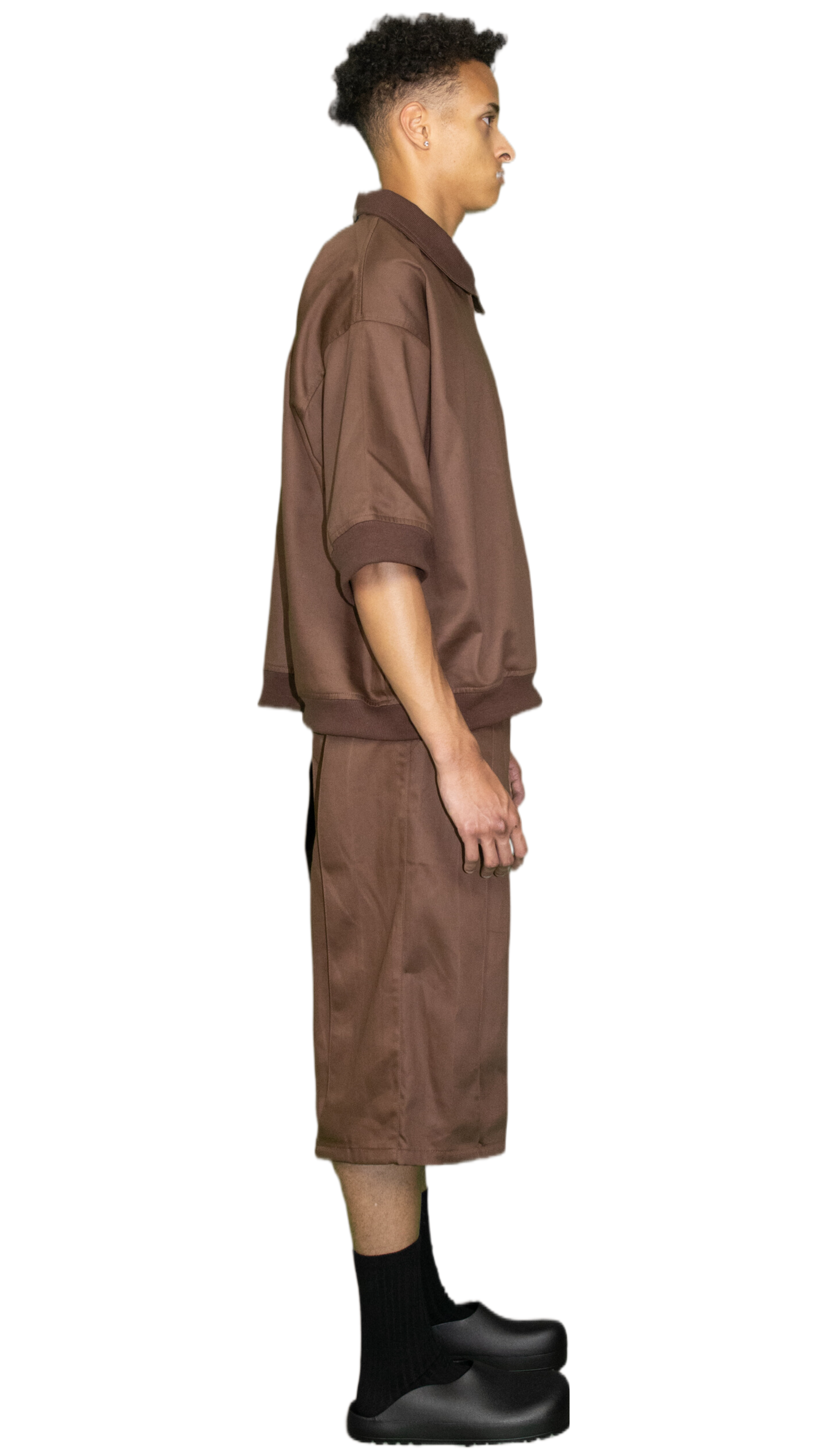 Pleated 3/4 shorts in brown - BOCKENHEIM