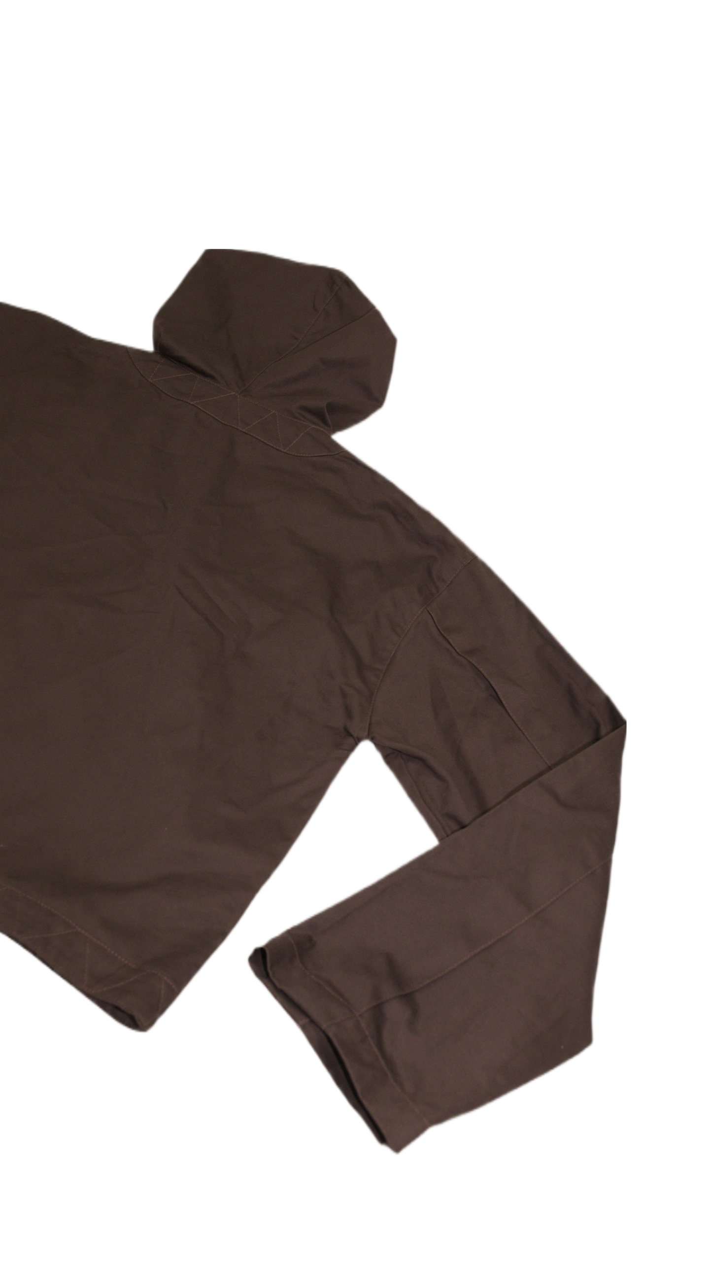 Pleated hoodie jacket in dark brown - STOCKHOLM