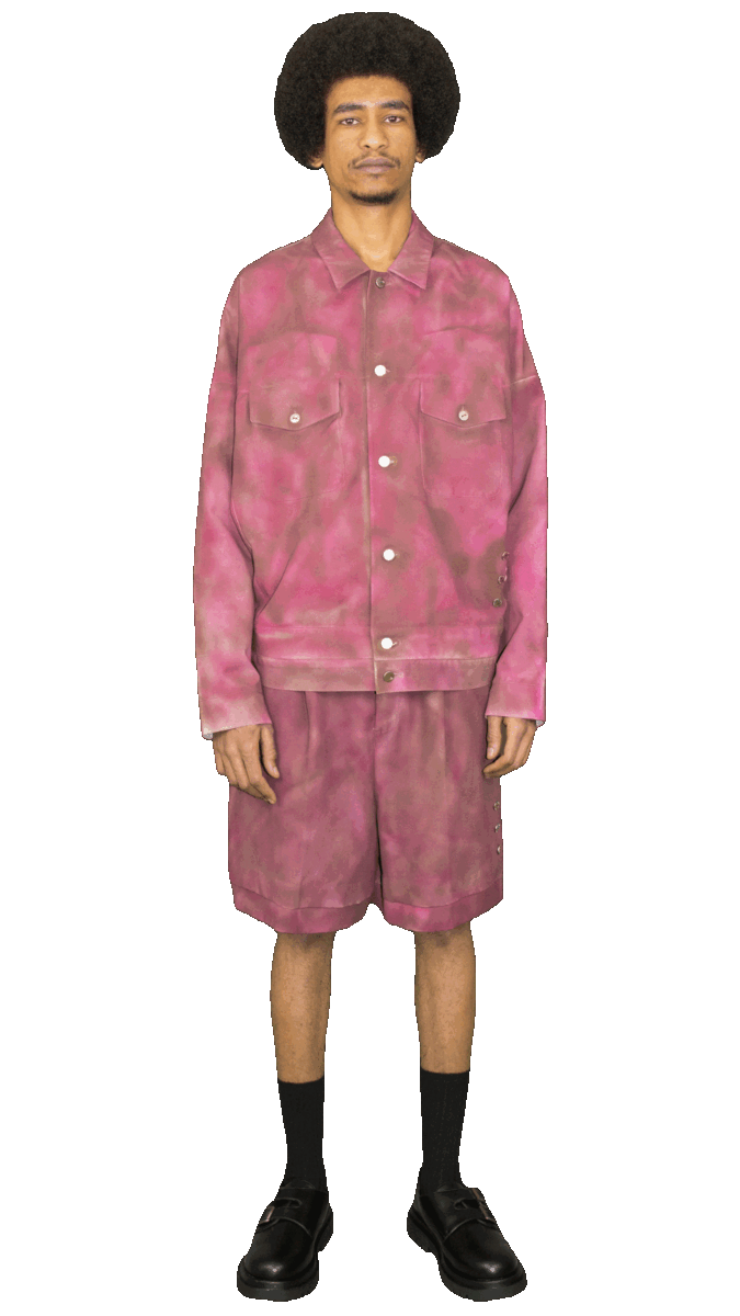 Sprayed print pleated shorts in lilac/brown - VALENSOLE