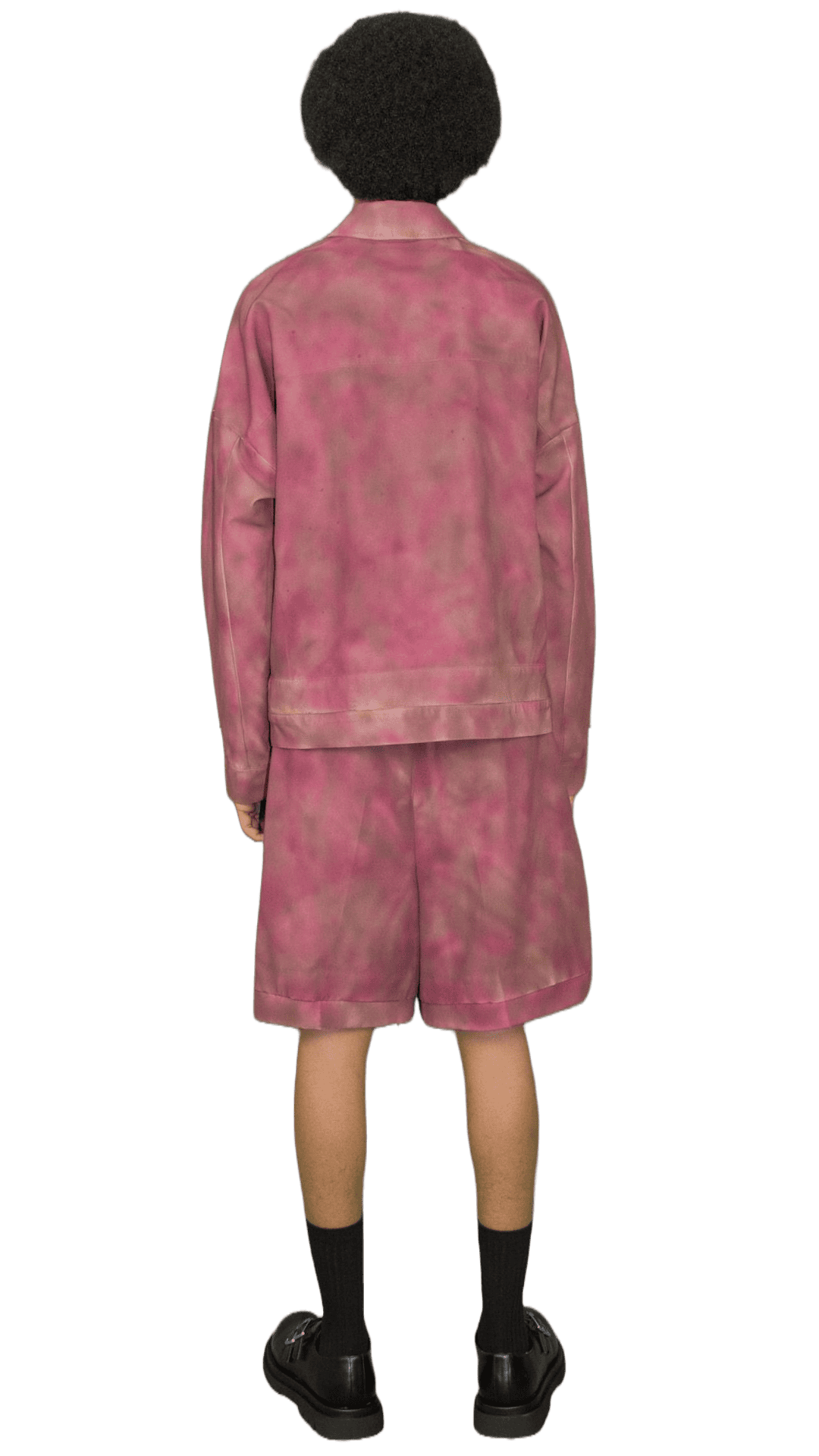 Sprayed print pleated shorts in lilac/brown - VALENSOLE