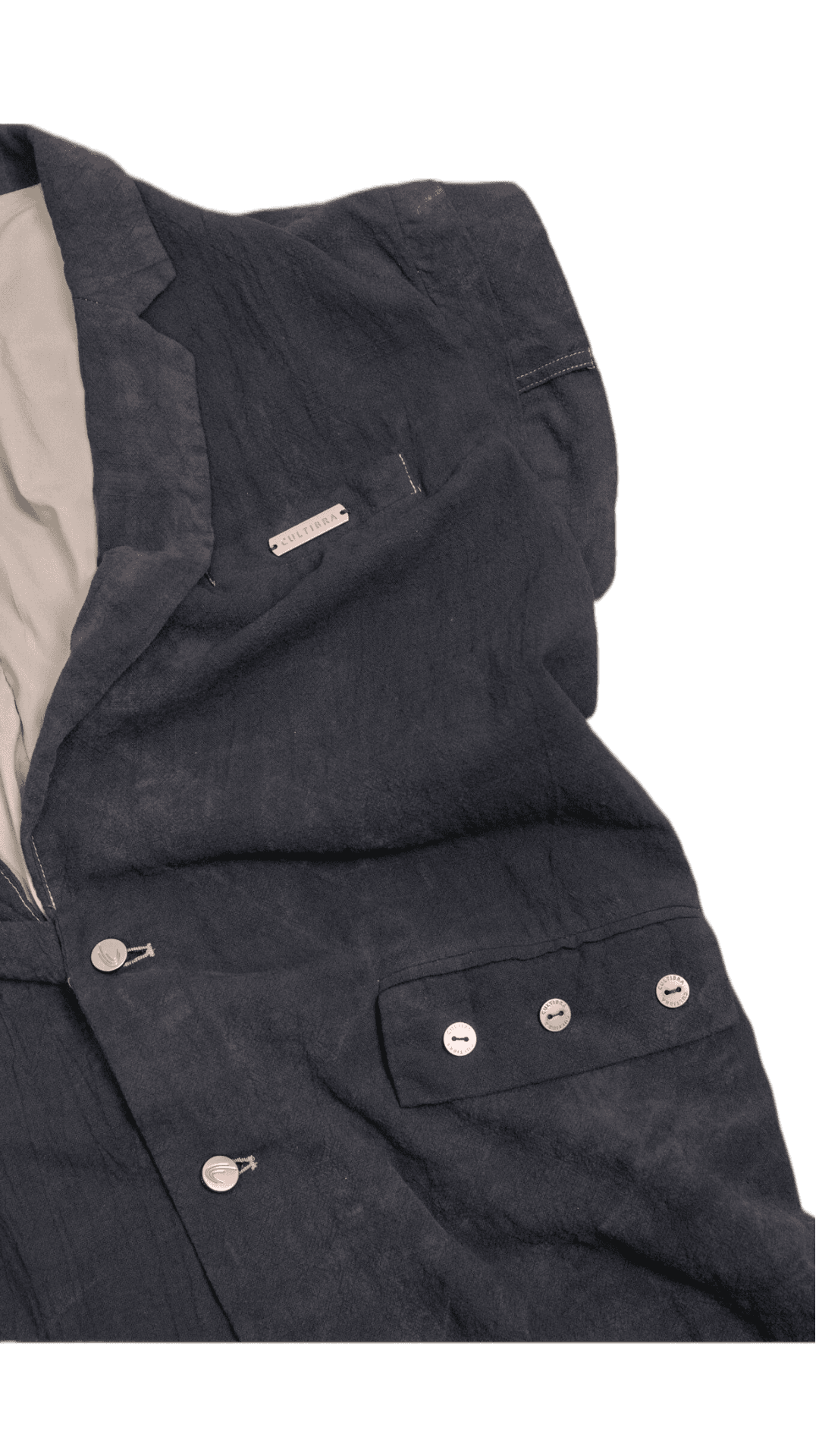 Textured vest in midwash dark blue - PARIS