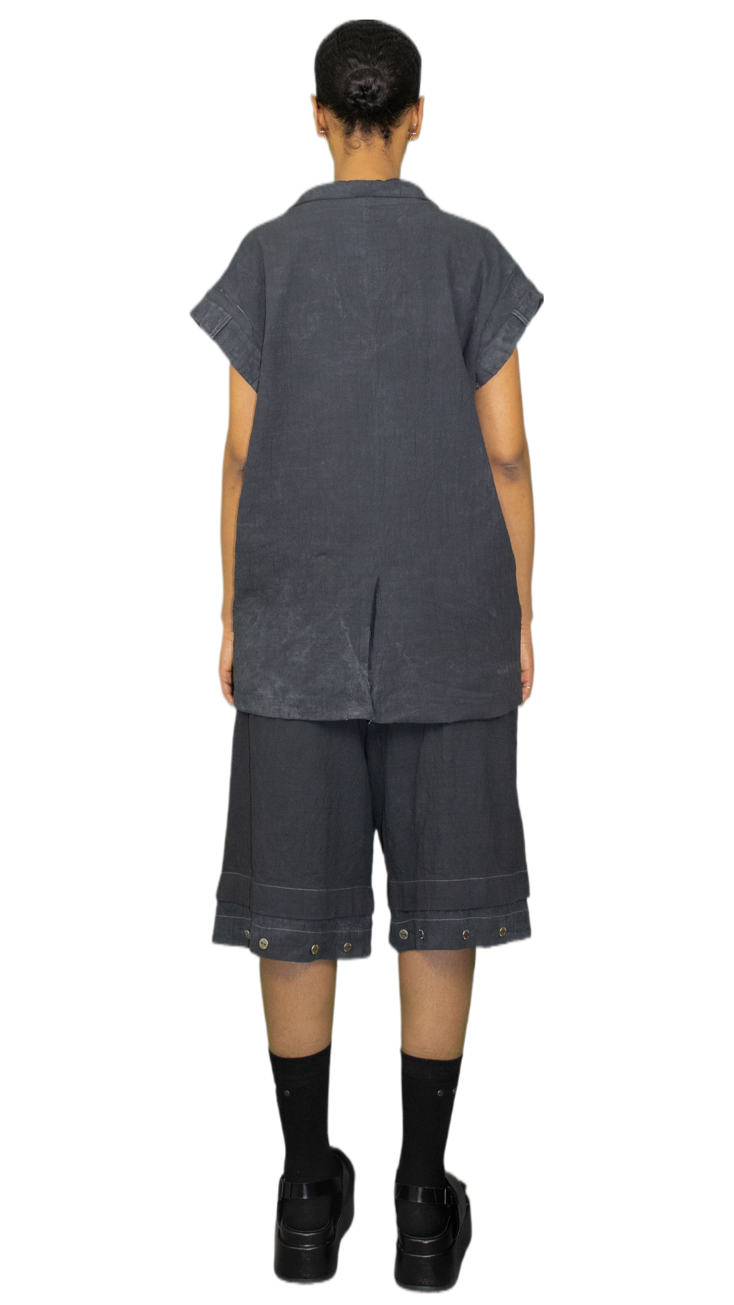 Textured vest in midwash dark blue - PARIS