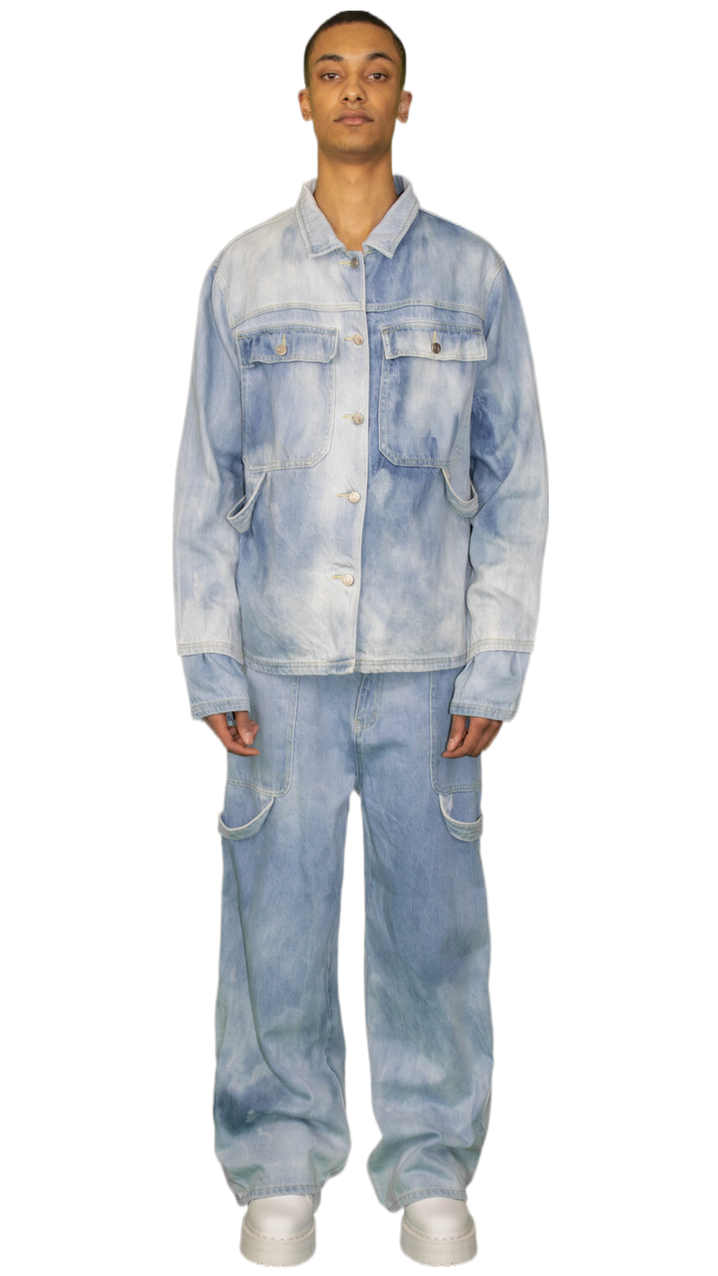Utility jeans in washed light blue - HOWTH