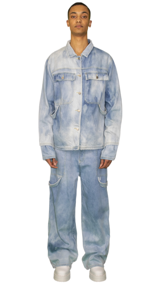Utility jeans in washed light blue - HOWTH