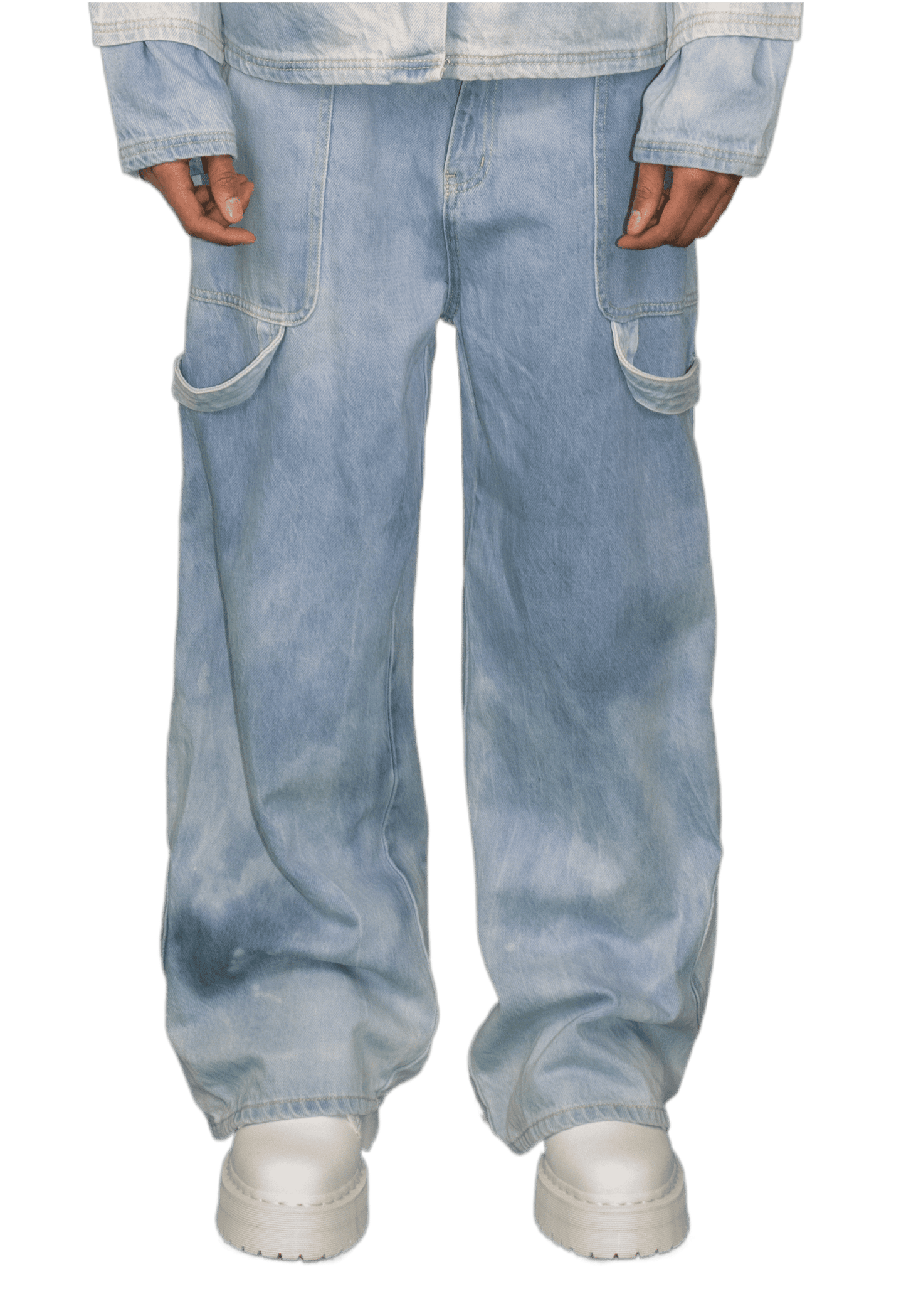 Utility jeans in washed light blue - HOWTH