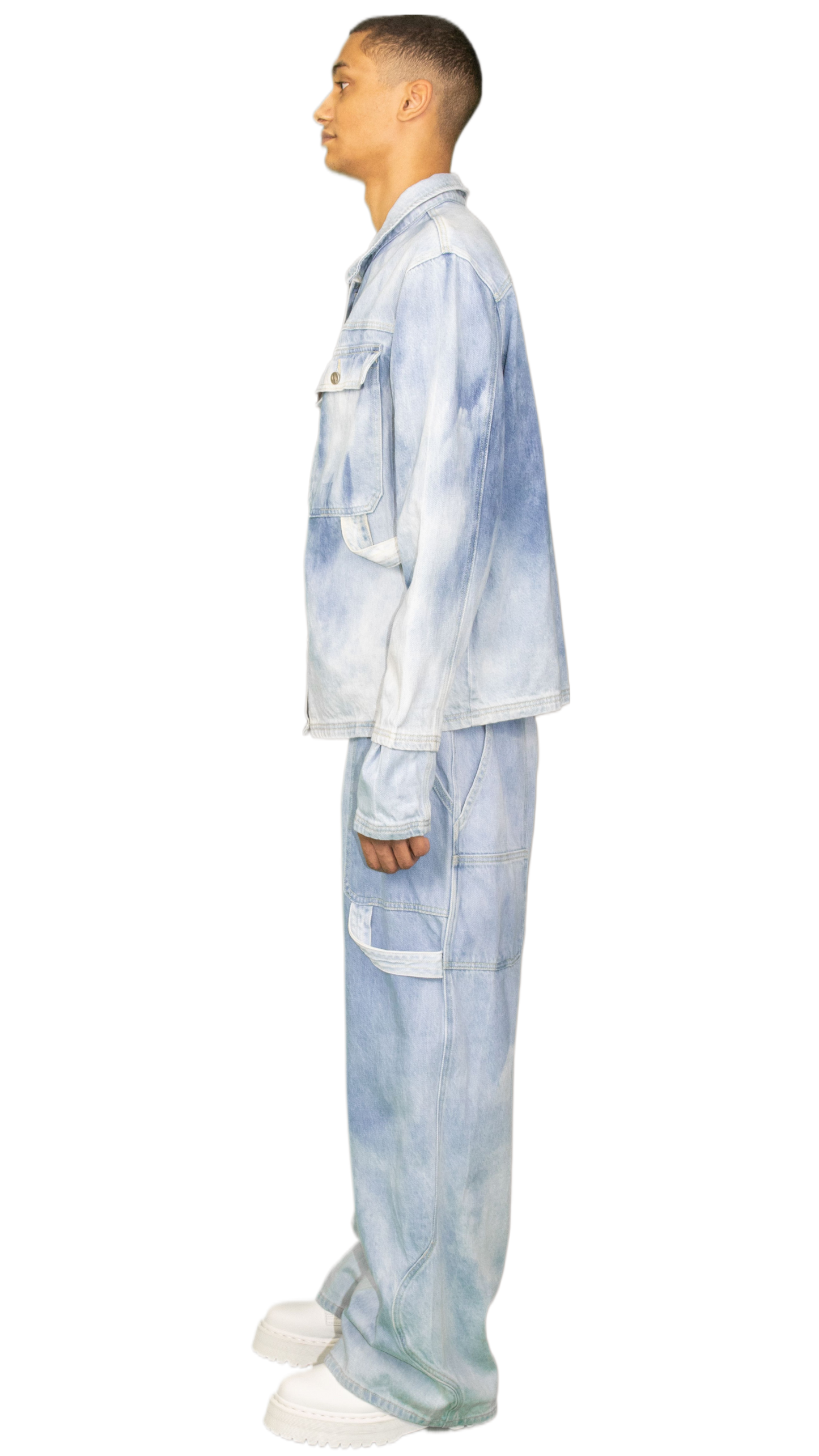 Utility jeans in washed light blue - HOWTH
