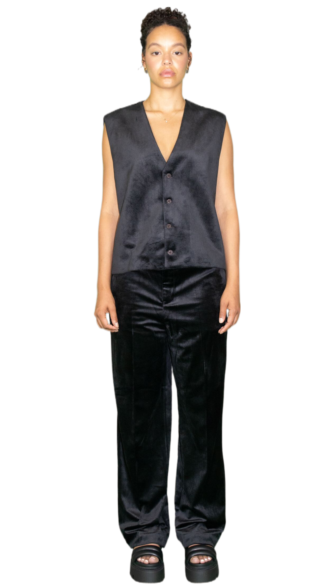 Vegan suede vest in black - CUSCO