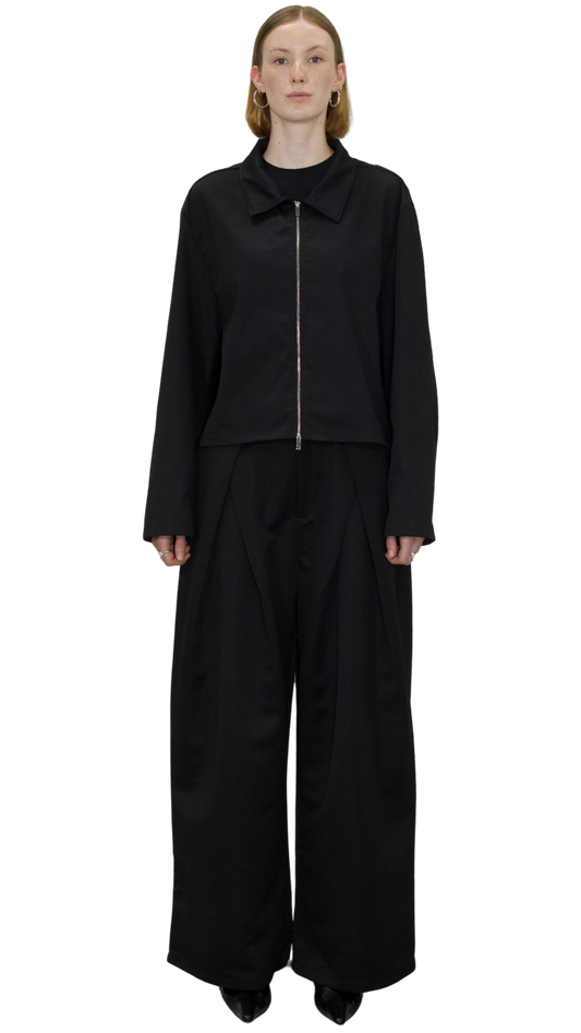 Boxy harrington jacket in black - TARAS