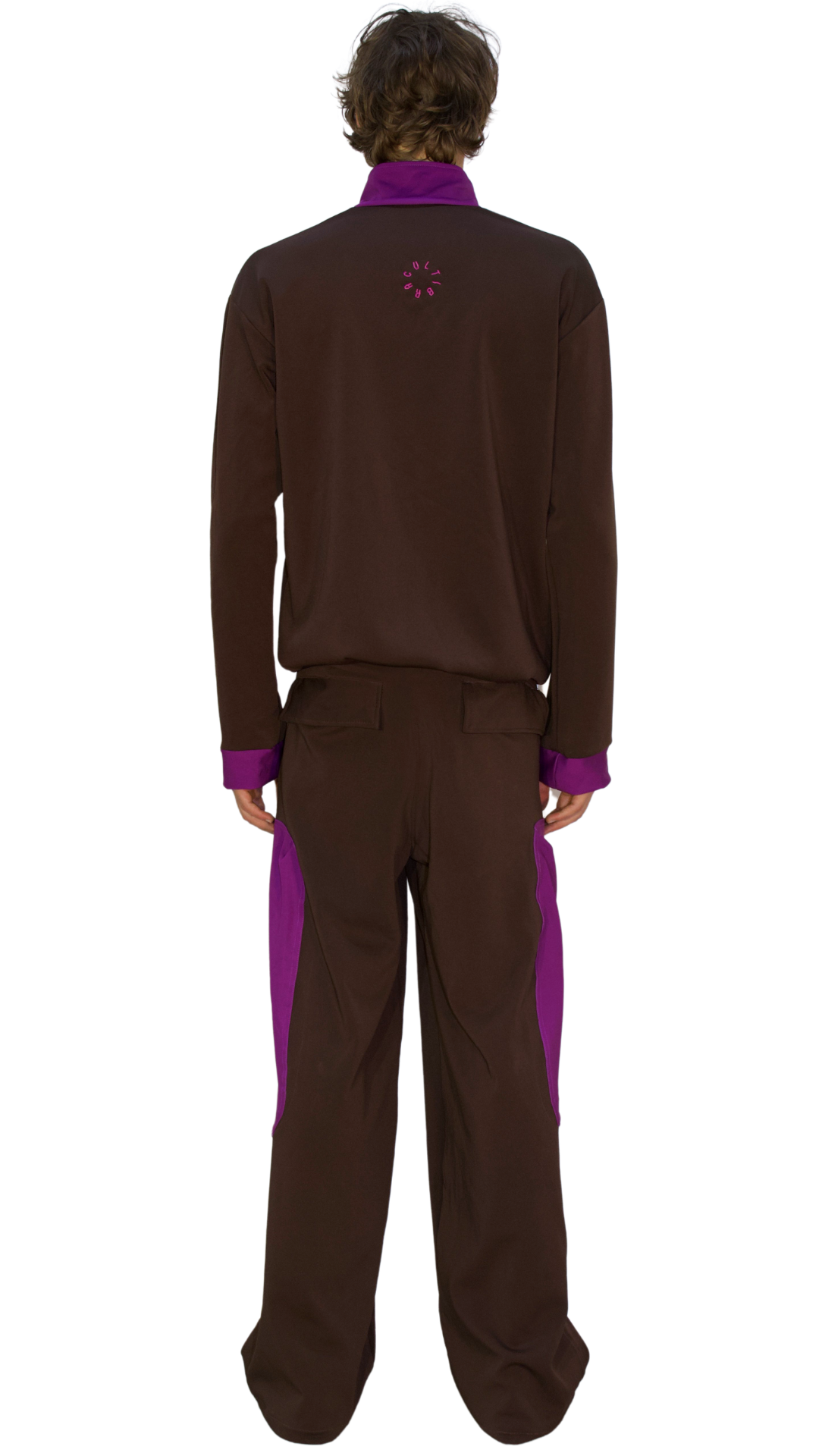 Colorblocked utility pants in brown/lilac- SEMEI